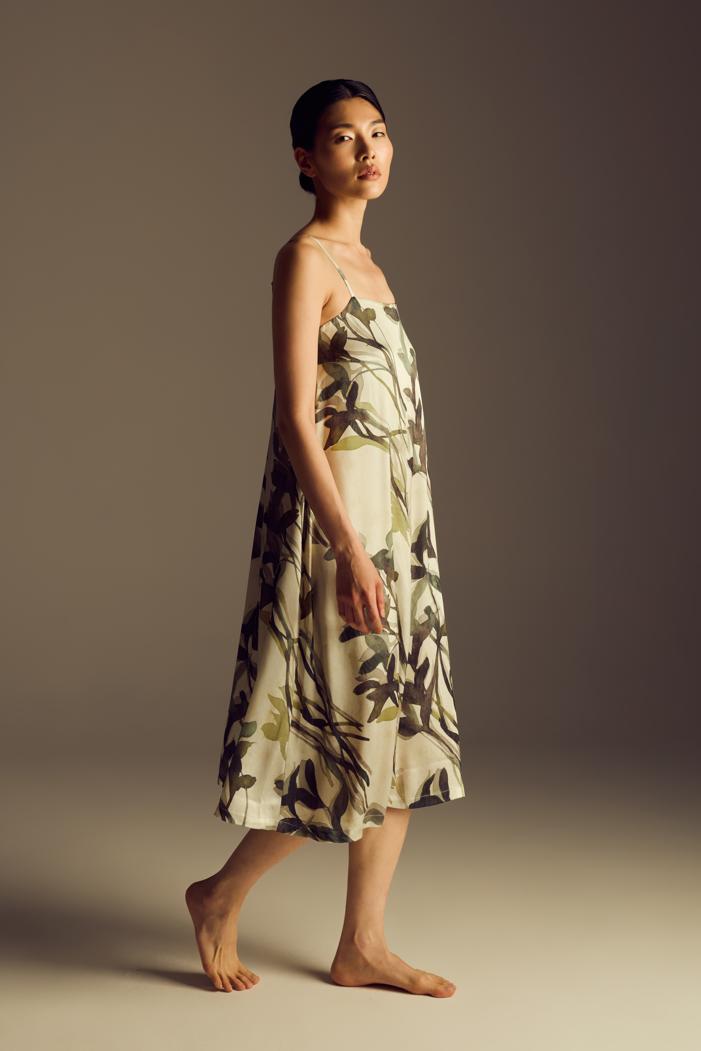 Kadın Vegan Dokuma Ayarlanır İp Askılı Elbise