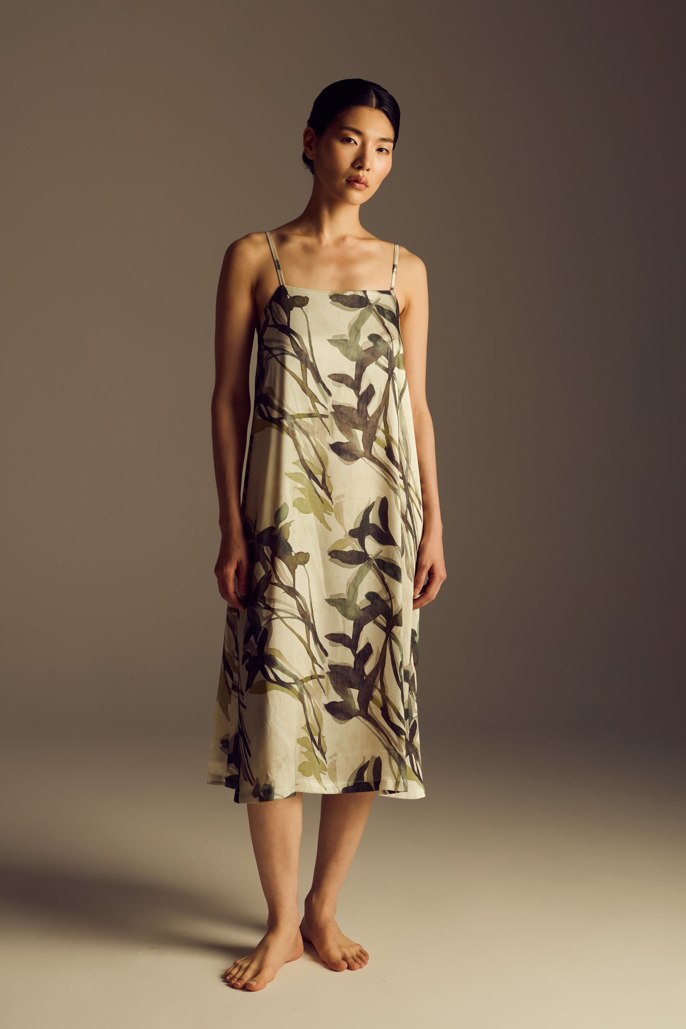 Kadın Vegan Dokuma Ayarlanır İp Askılı Elbise