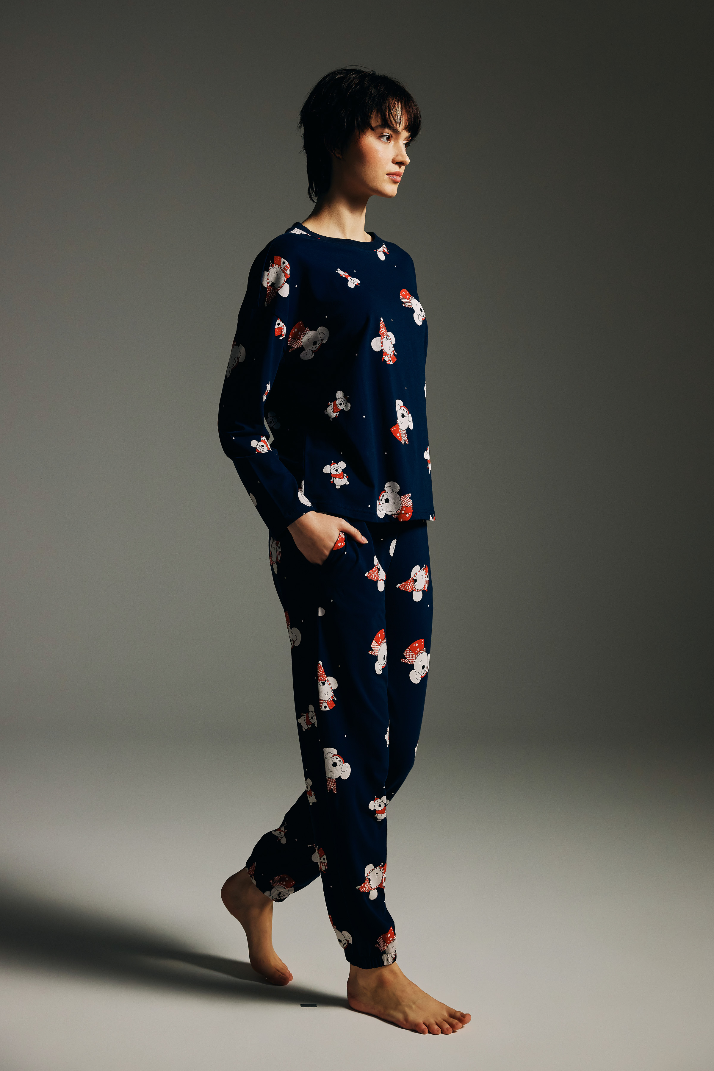 Kadın Pamuklu Cepli Uzun Pijama Altı