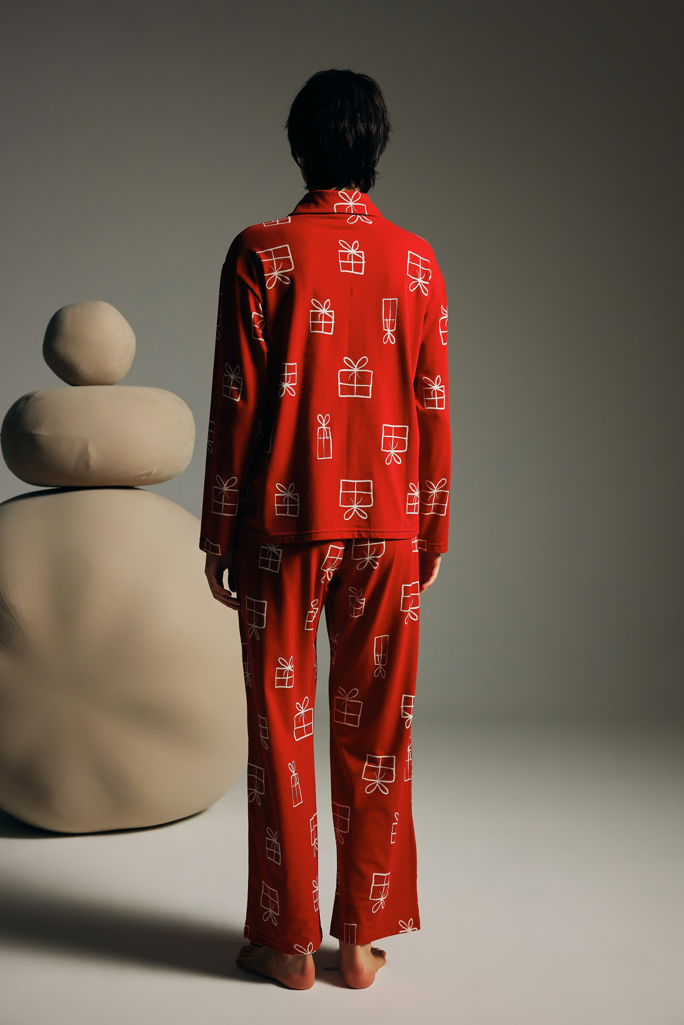 Kadın Pamuklu Uzun Kollu Gömlek Pijama Takımı