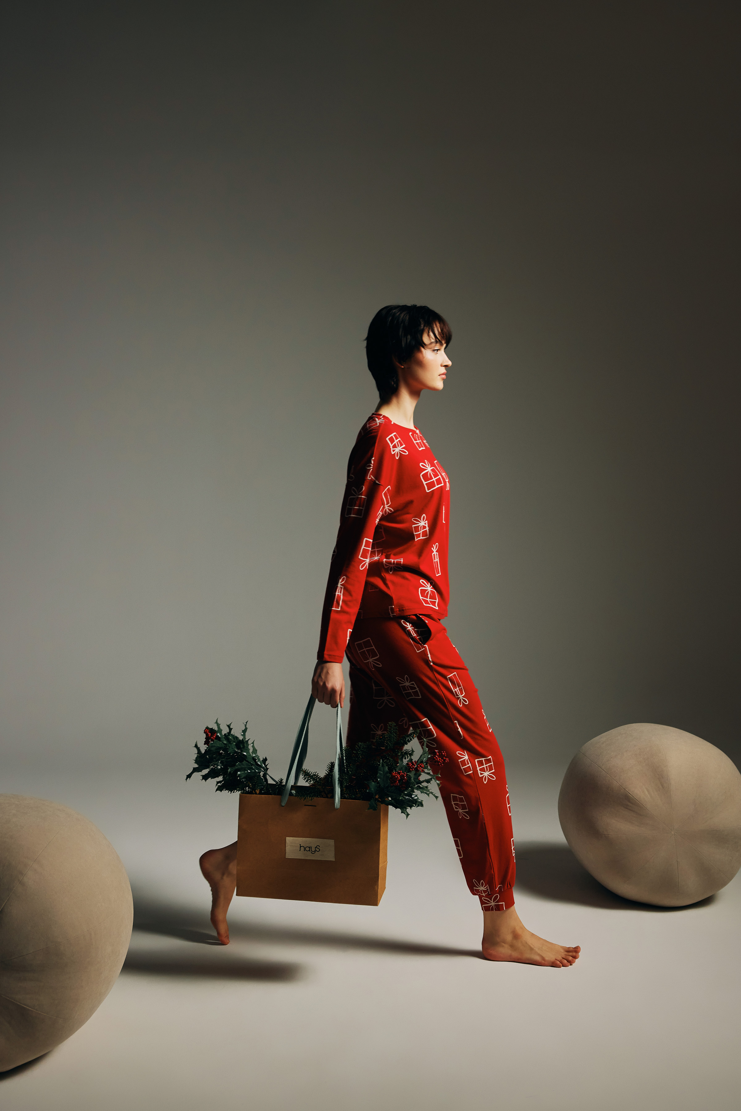 Kadın Pamuklu Uzun Kollu Pijama Takımı