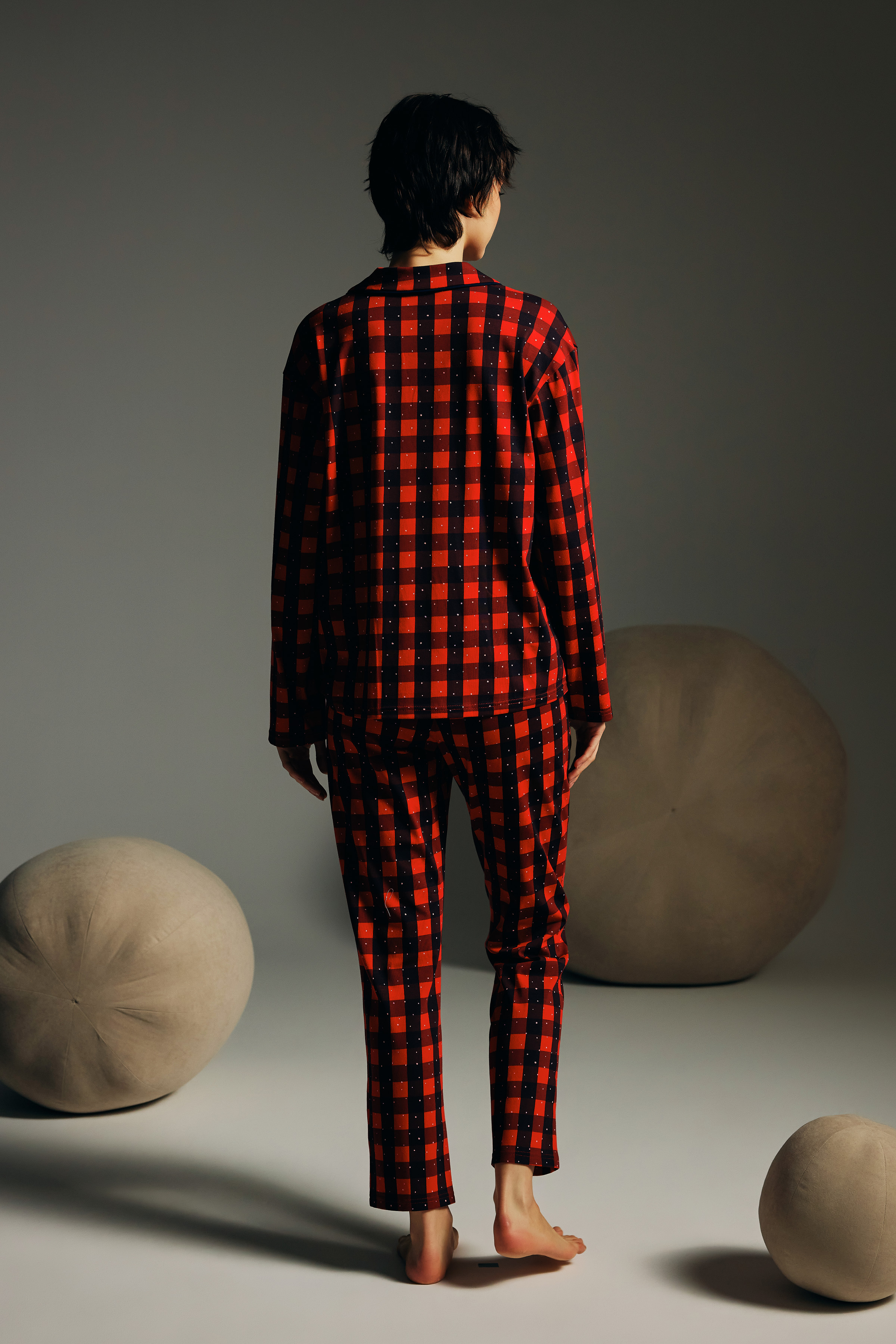 Kadın Pamuklu Uzun Kollu Gömlek Pijama Takımı