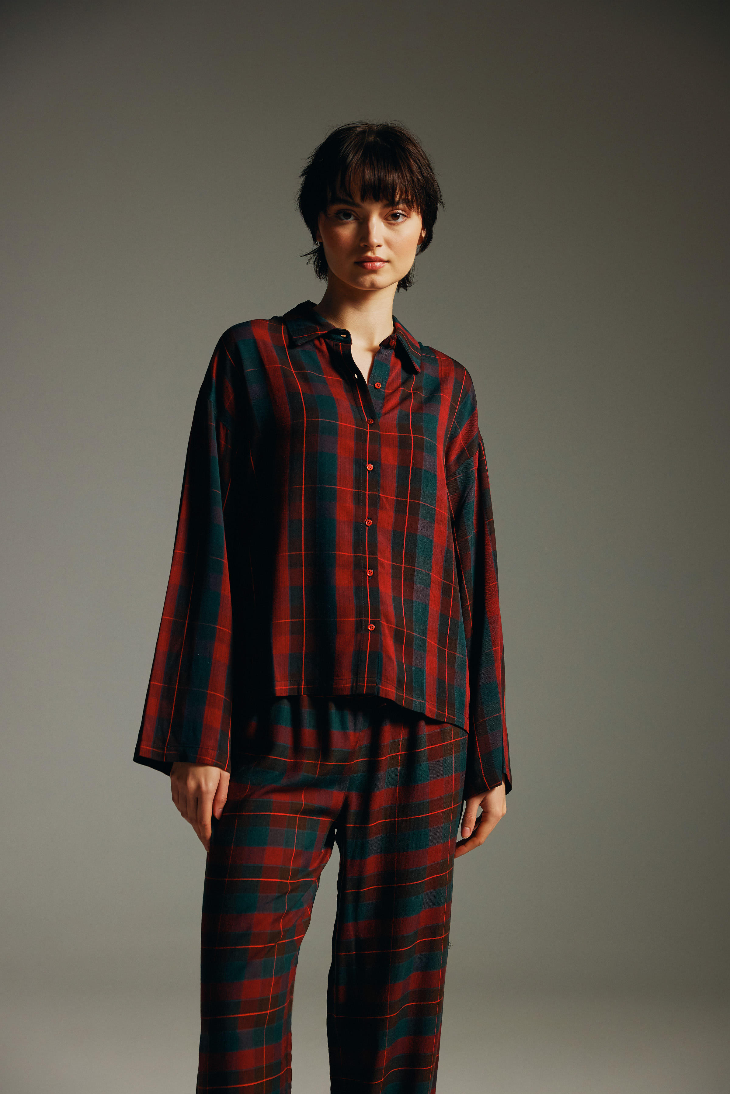 Kadın Dokuma Uzun Kollu Gömlek