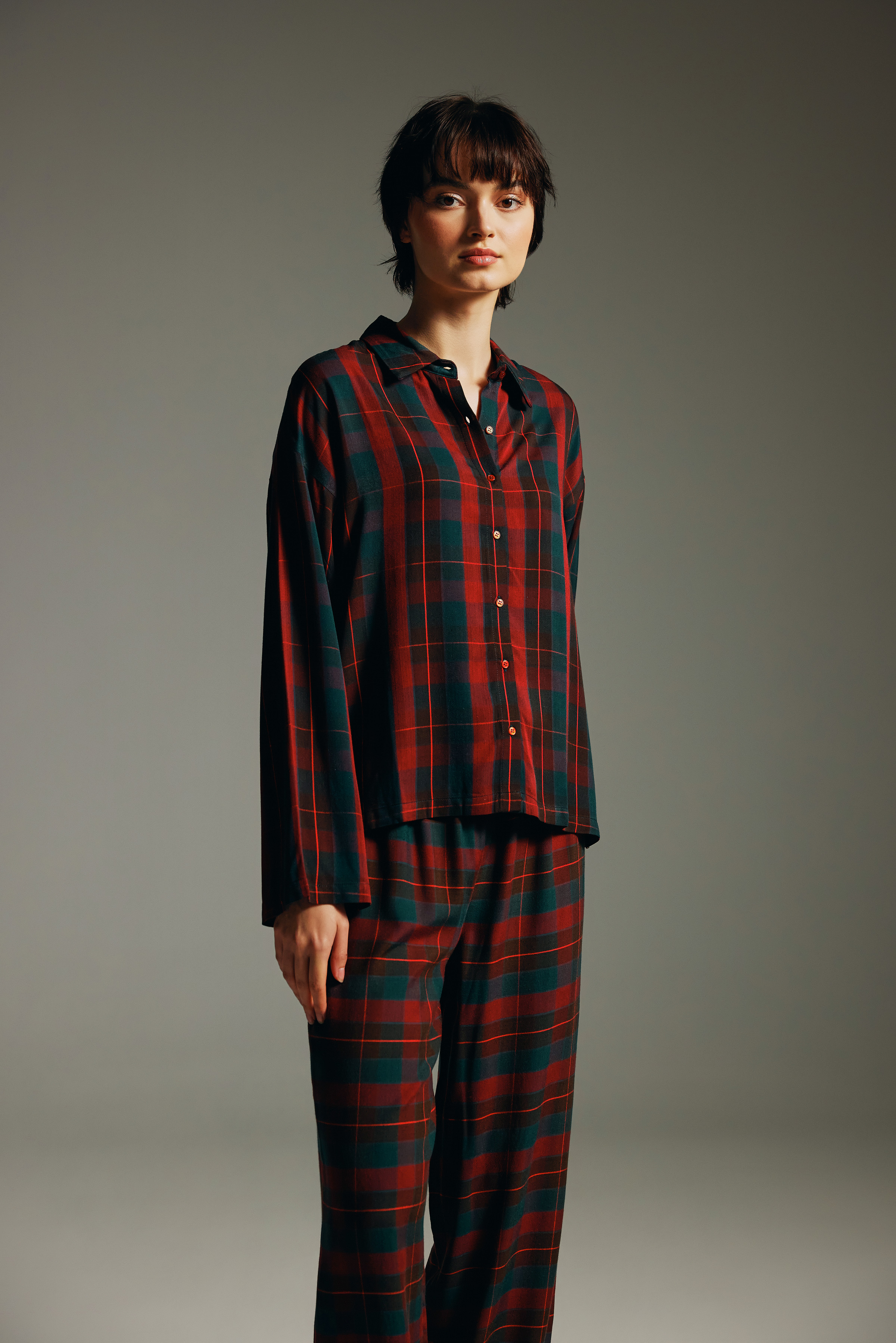 Kadın Dokuma Uzun Kollu Gömlek