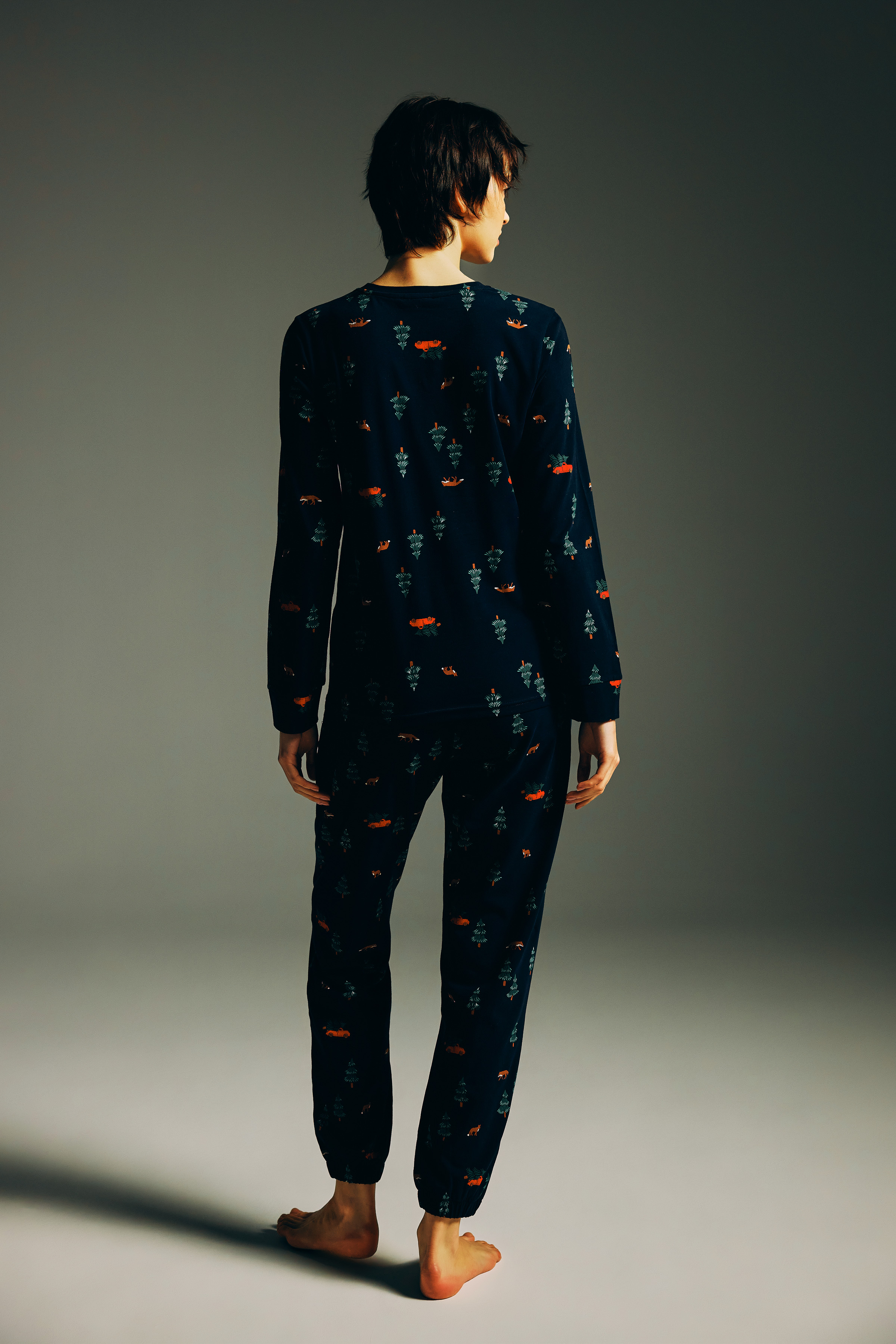 Kadın Pamuklu Uzun Kollu Pijama Üstü