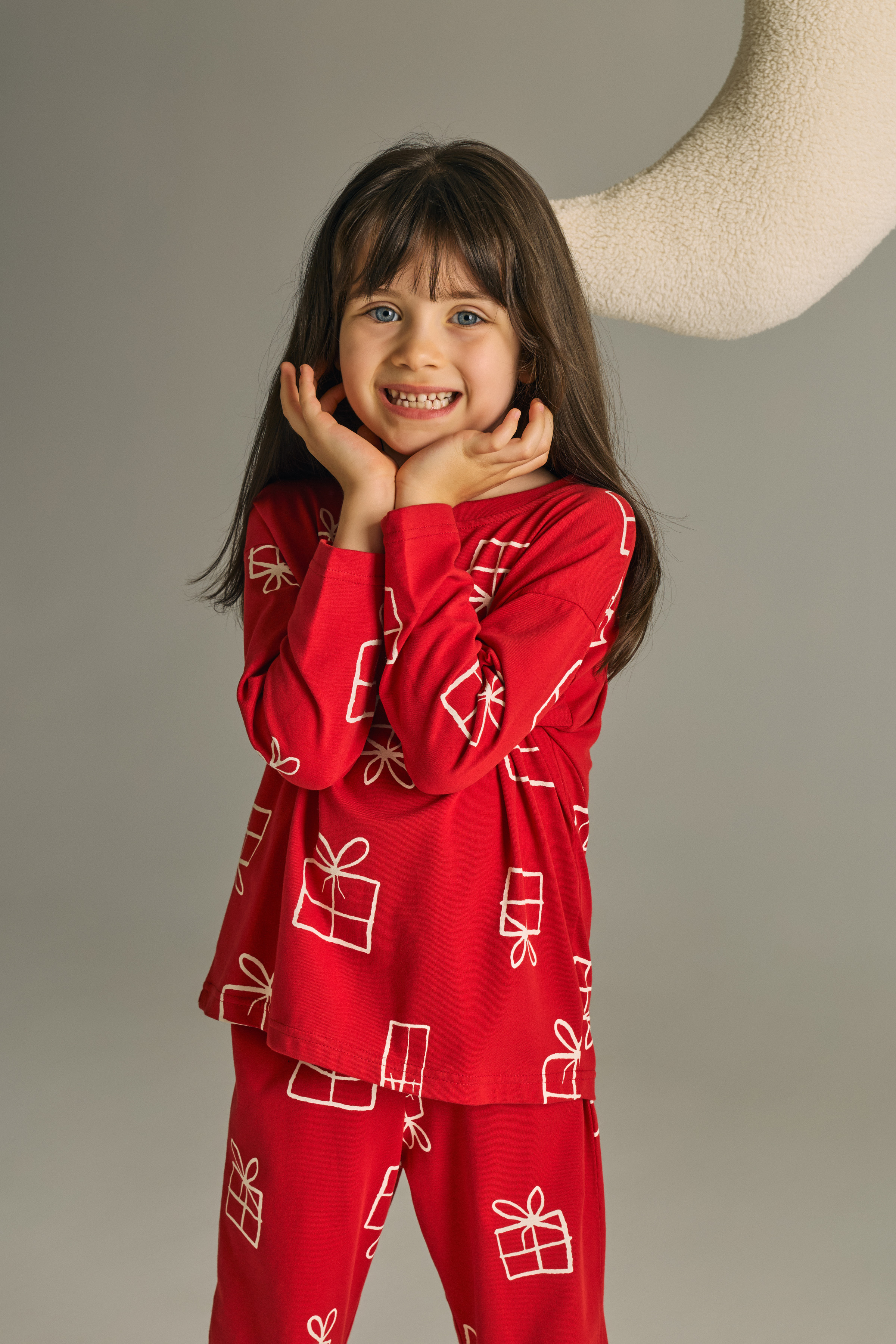 Kız Çocuk Pamuklu Uzun Kollu Pijama Takımı