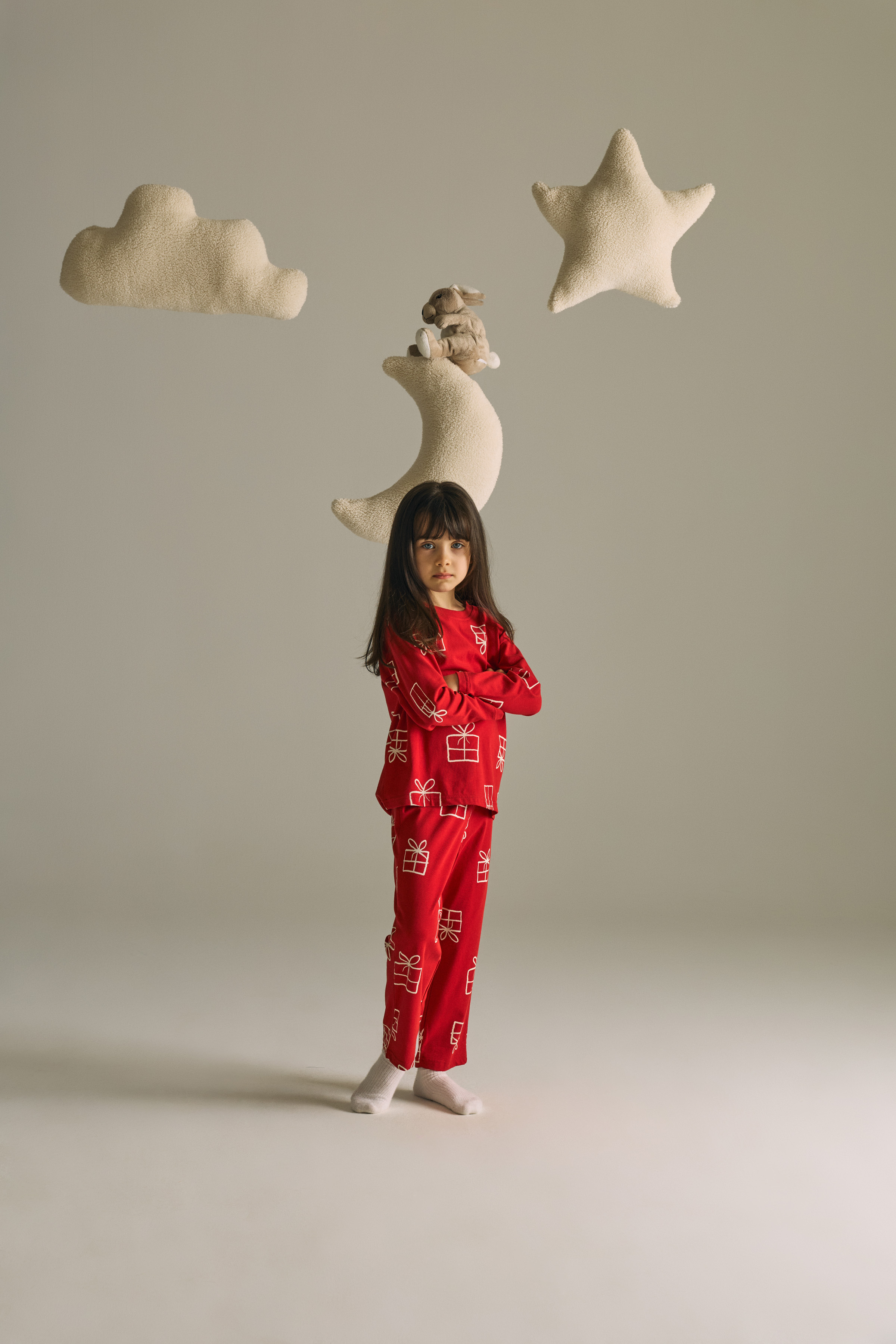 Kız Çocuk Pamuklu Uzun Kollu Pijama Takımı