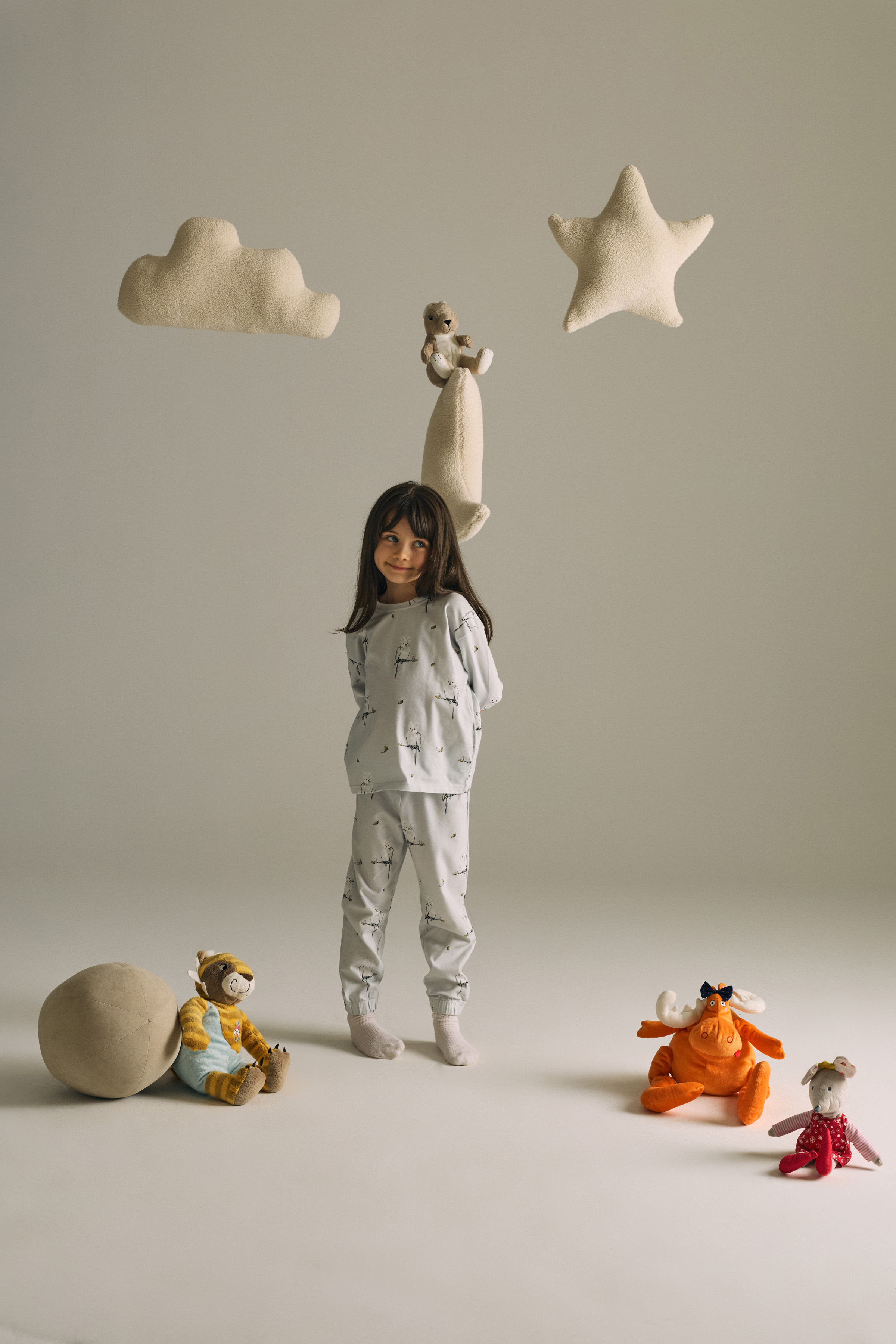 Kız Çocuk Pamuklu Uzun Kollu Pijama Takımı