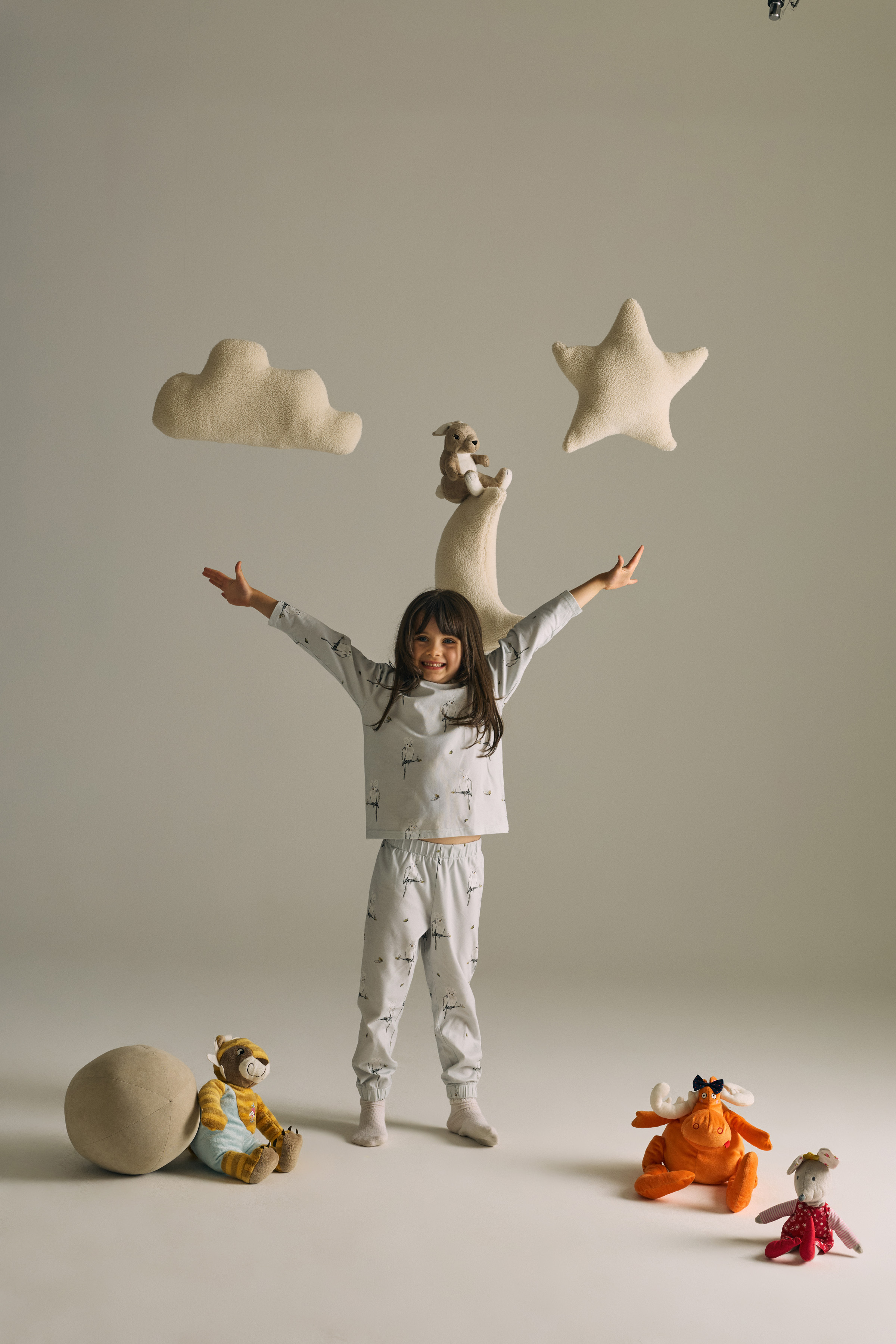 Kız Çocuk Pamuklu Uzun Kollu Pijama Takımı