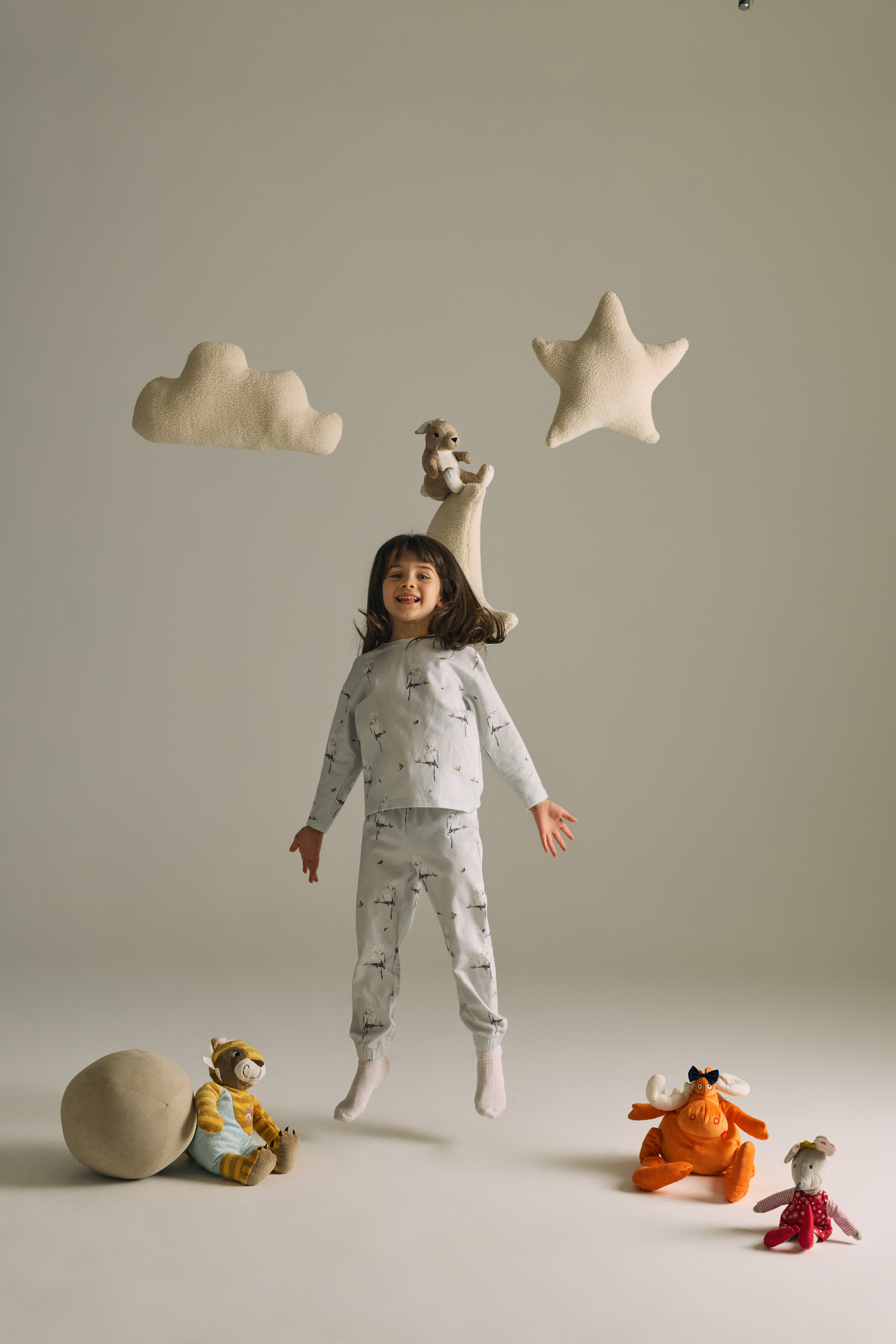 Kız Çocuk Pamuklu Uzun Kollu Pijama Takımı