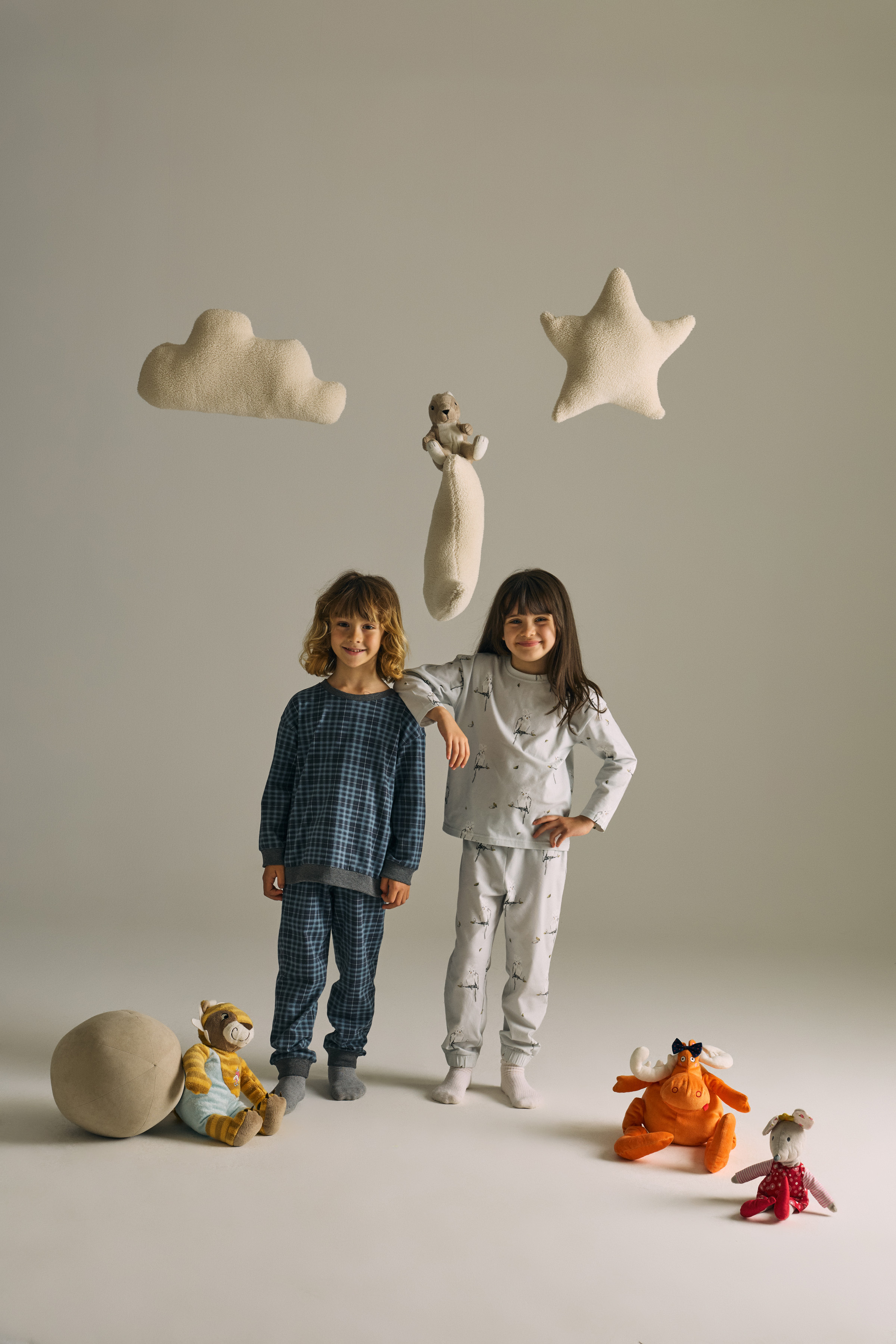 Kız Çocuk Pamuklu Uzun Kollu Pijama Takımı