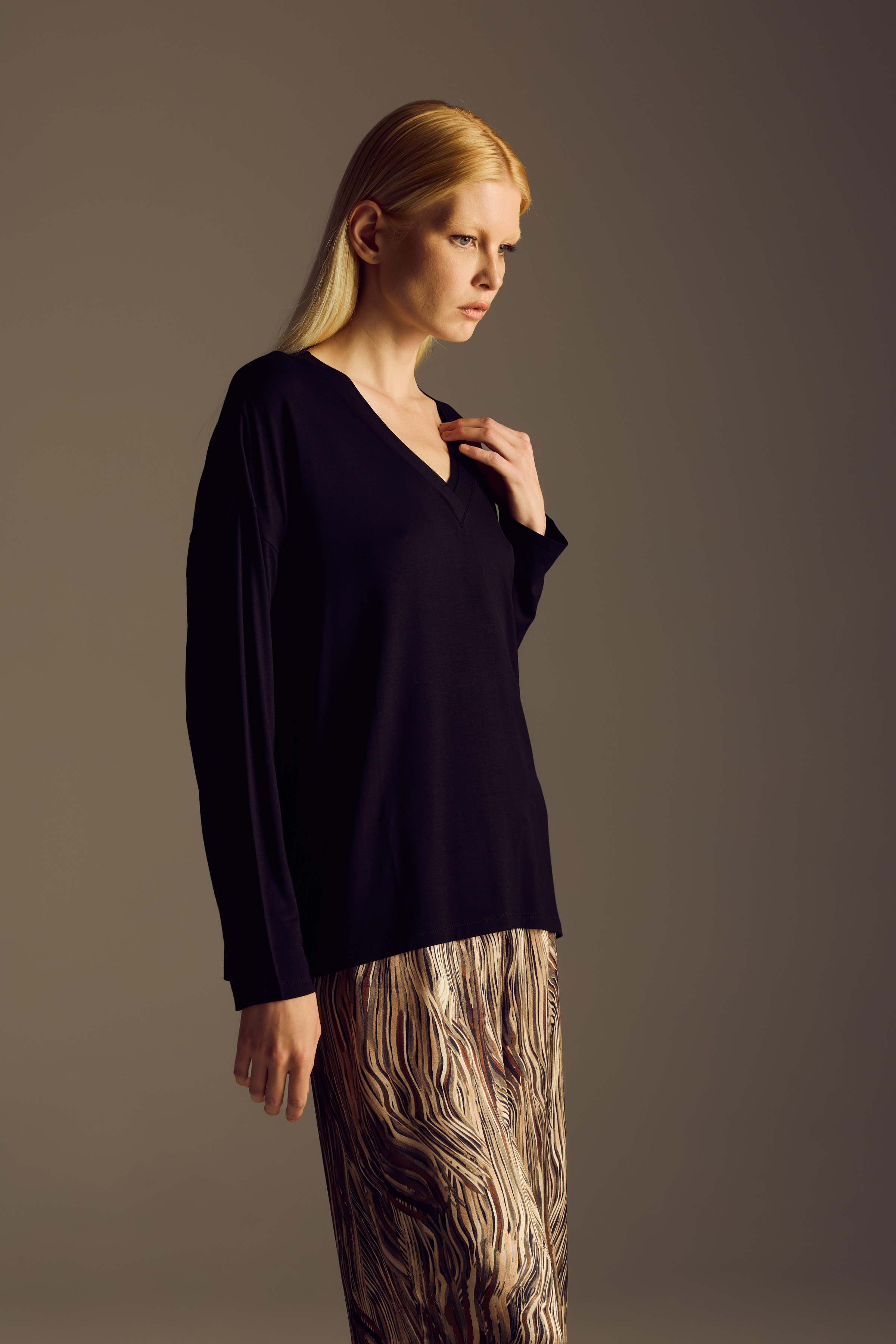 Kadın Modal Uzun Kollu T-shirt