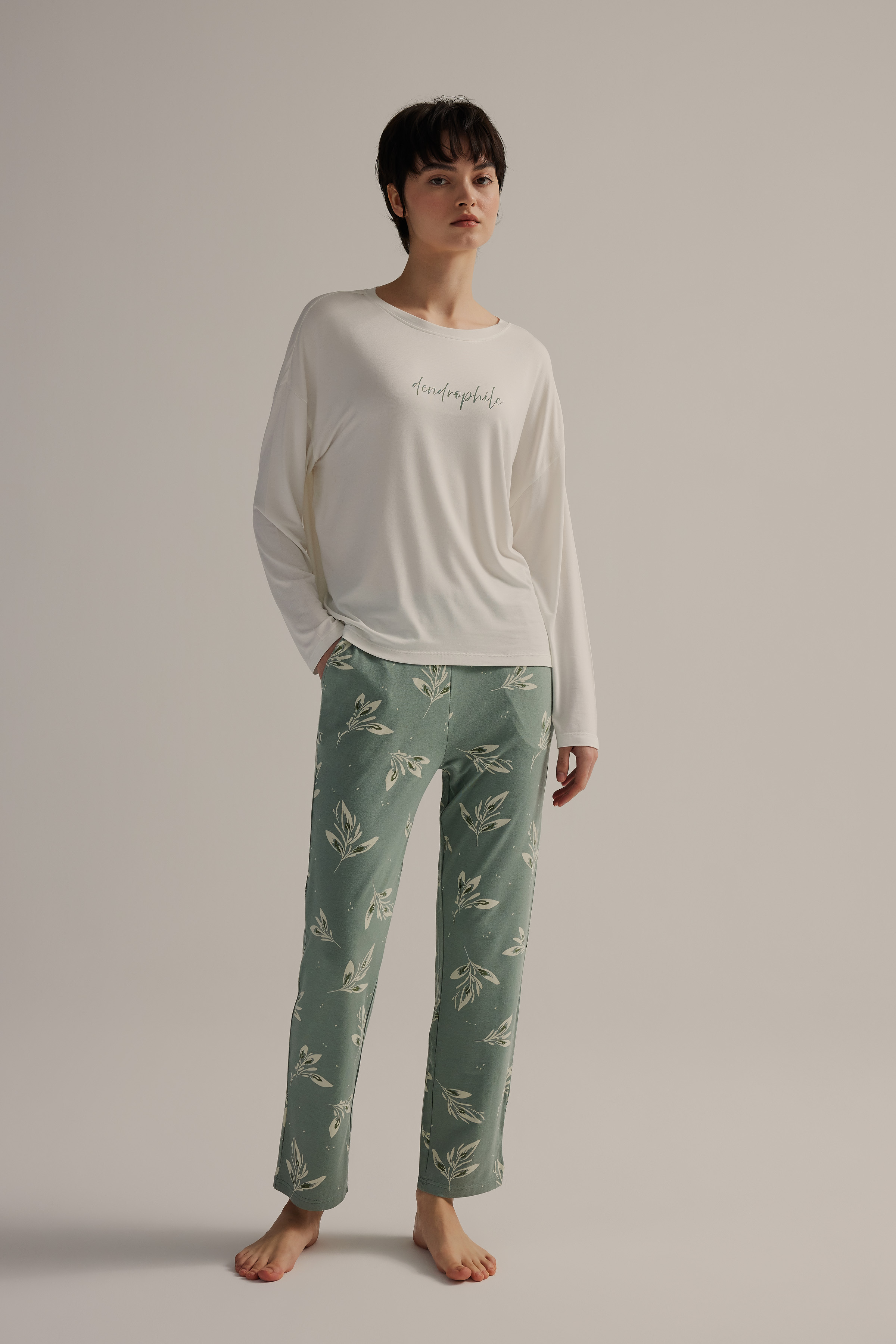 Kadın Viskon Cepli Uzun Pijama Altı