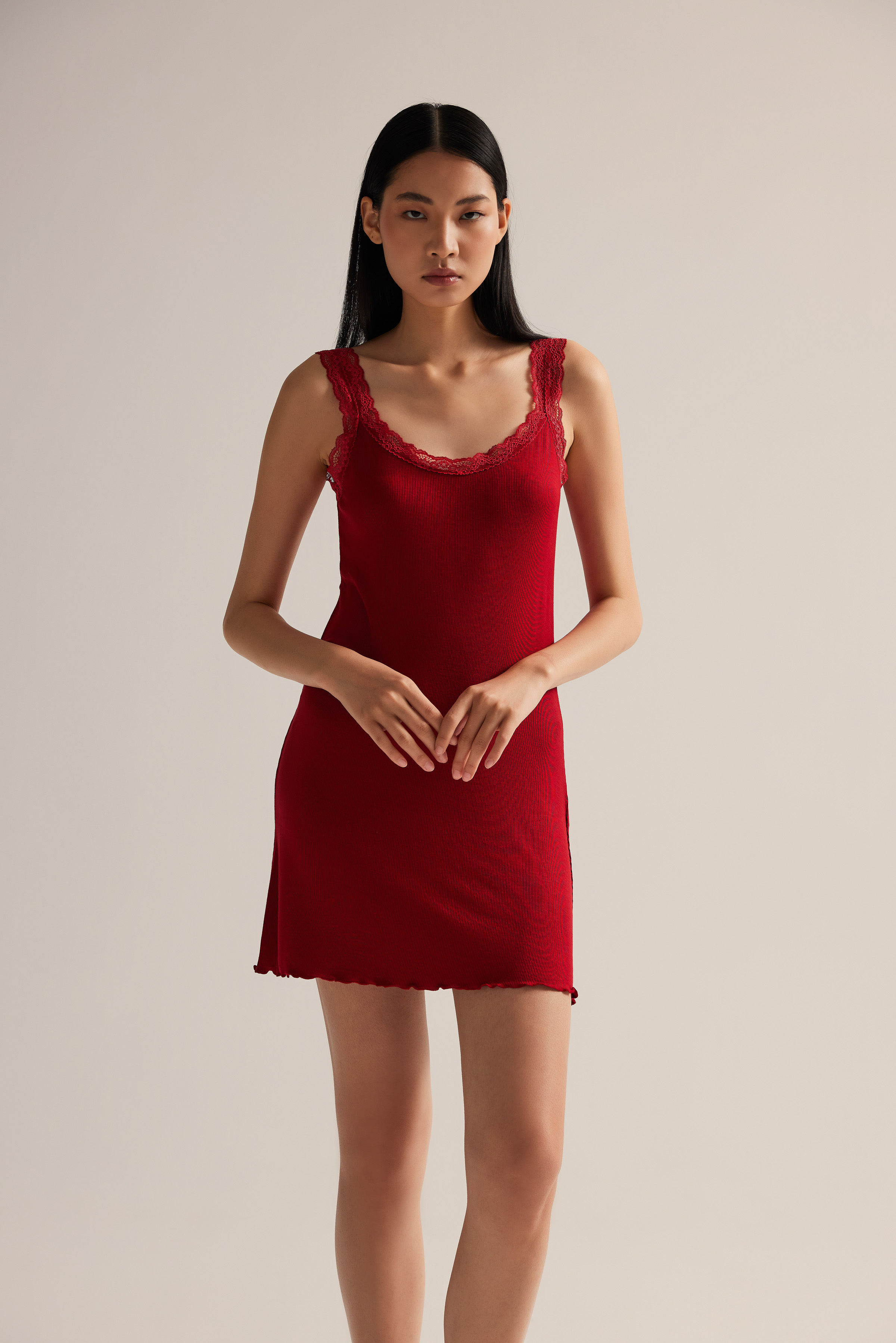 Kadın Dantel Detaylı Gecelik	