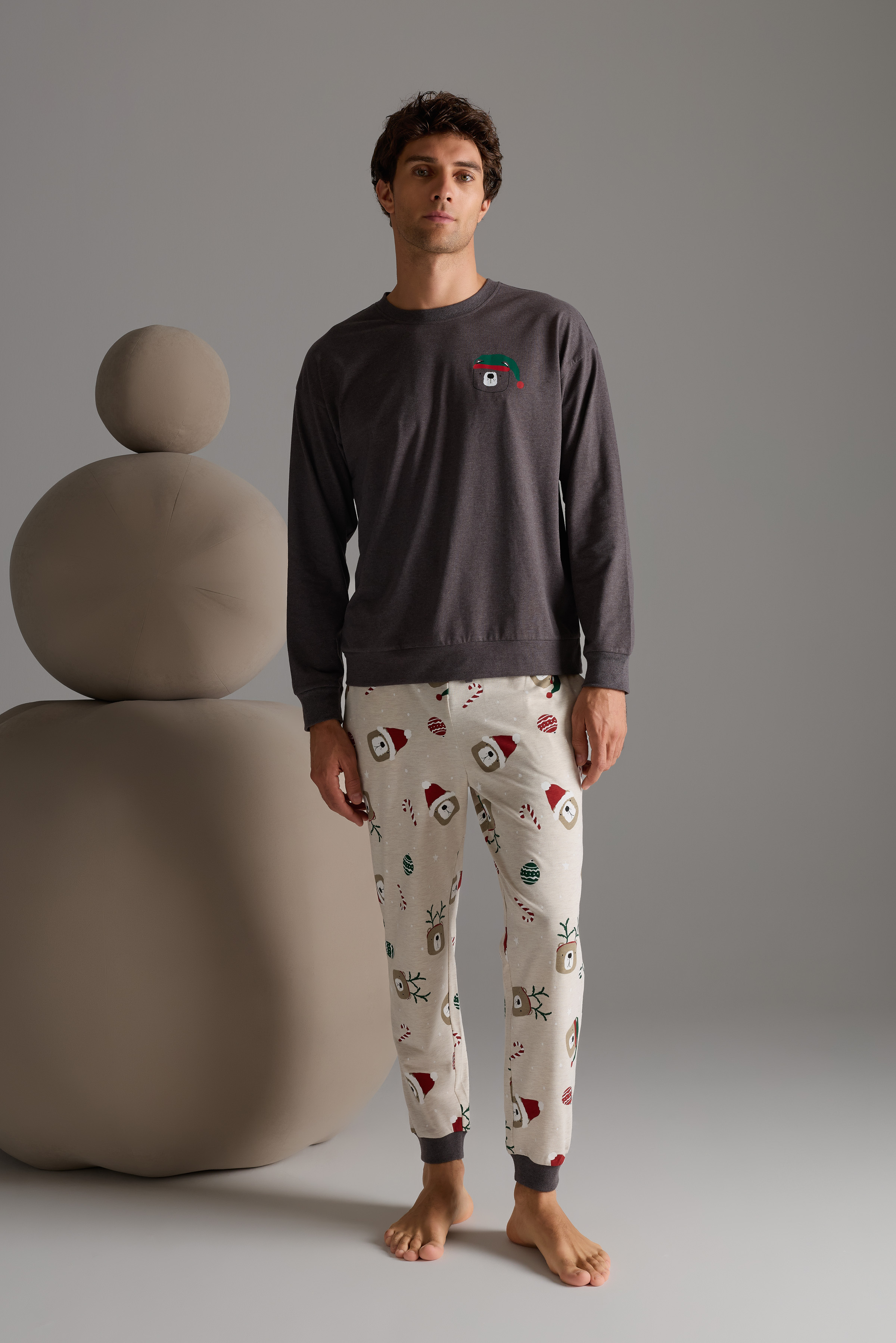 Erkek Pamuklu Cepli Uzun Pijama Altı