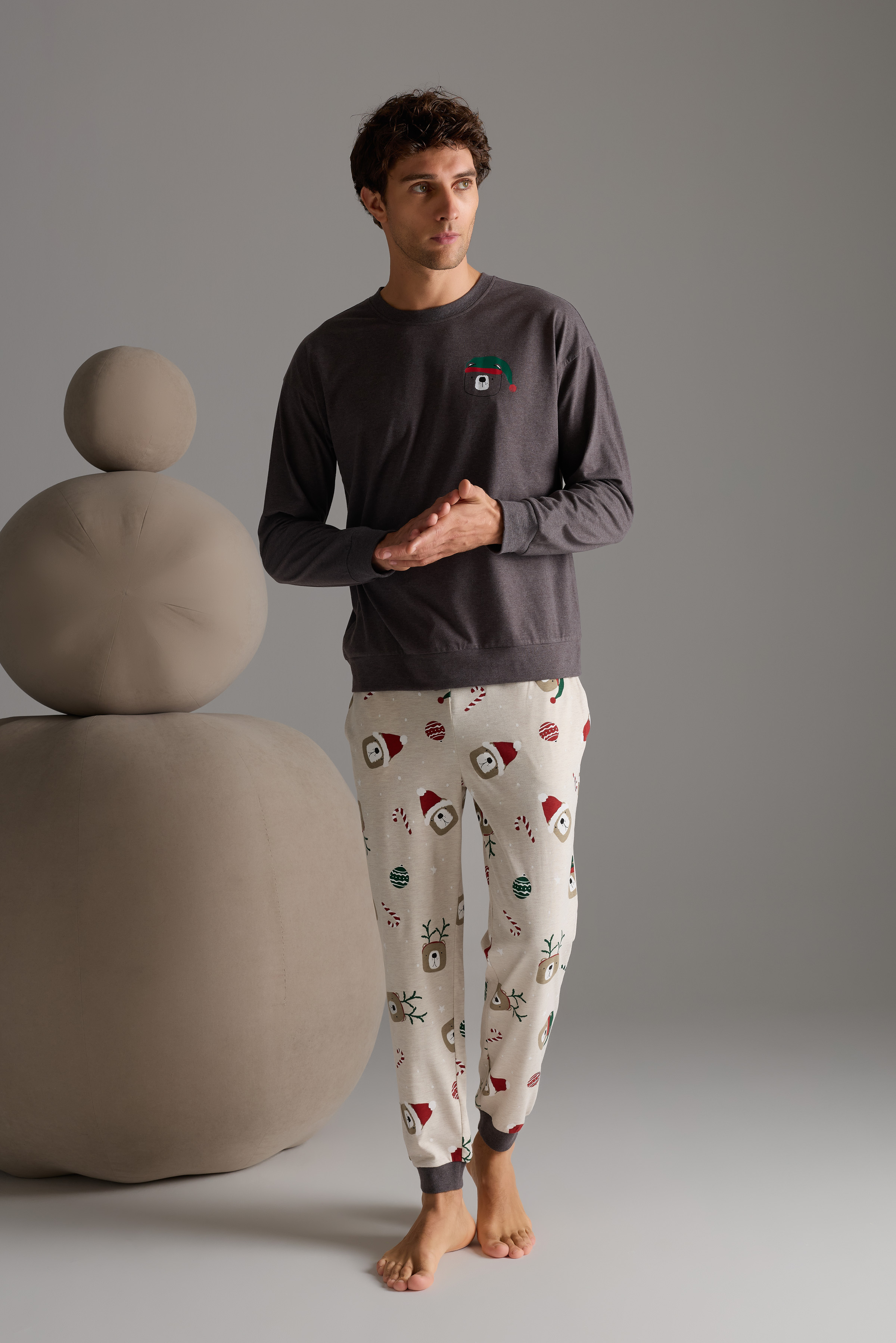 Erkek Pamuklu Cepli Uzun Pijama Altı