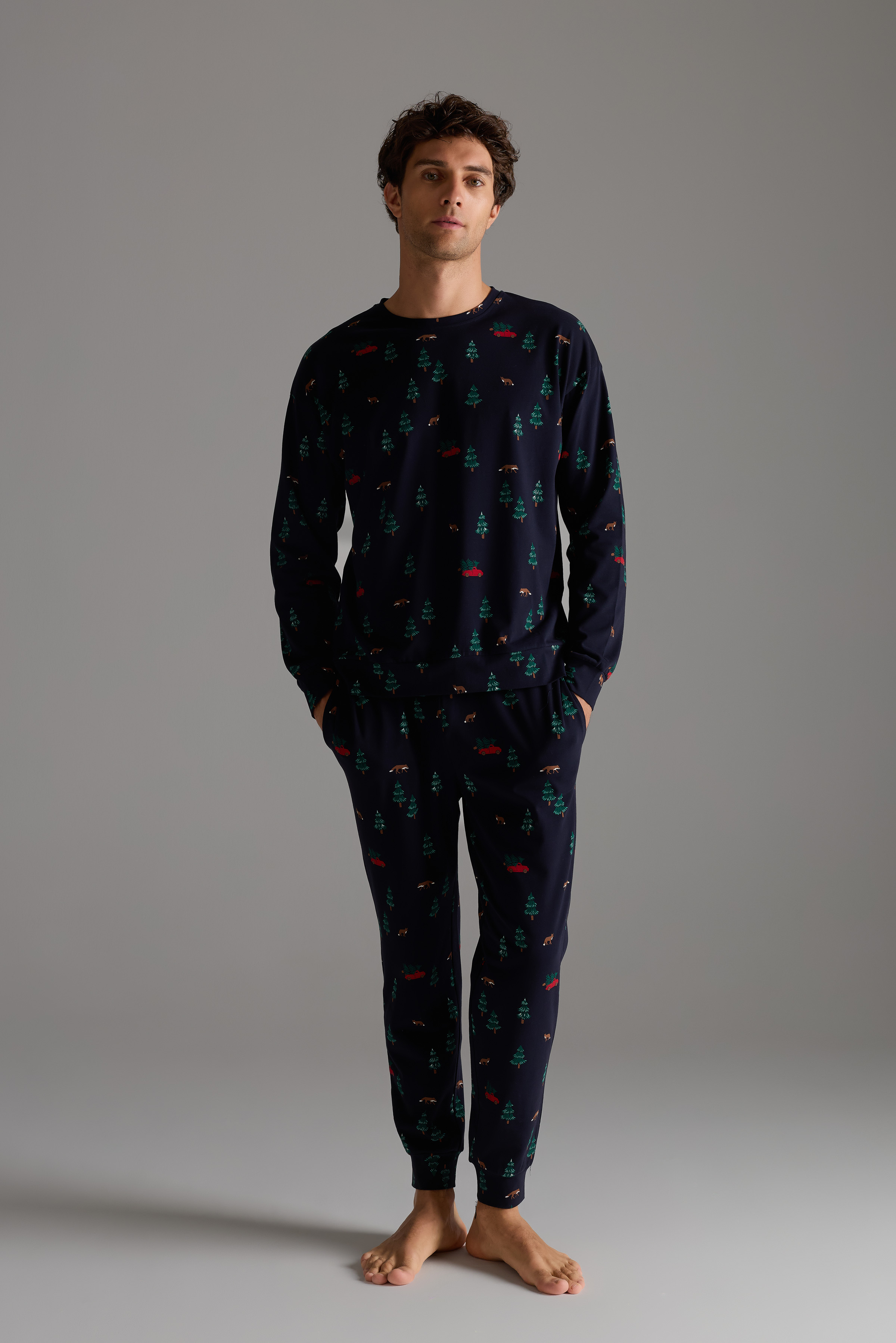 Erkek Pamuklu Cepli Uzun Pijama Altı