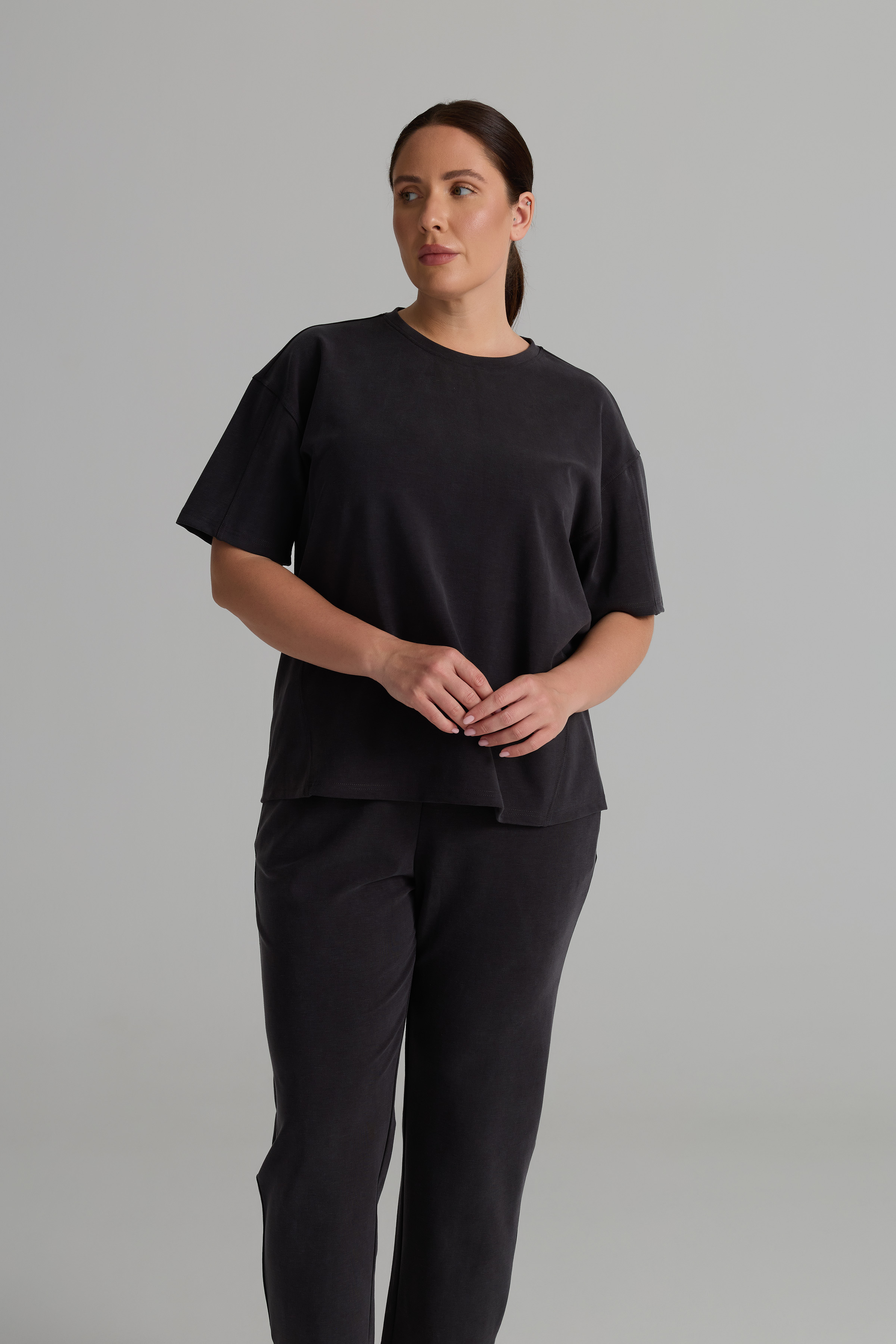 Kadın Plus Size Soft Touch Kısa Kollu Tshirt