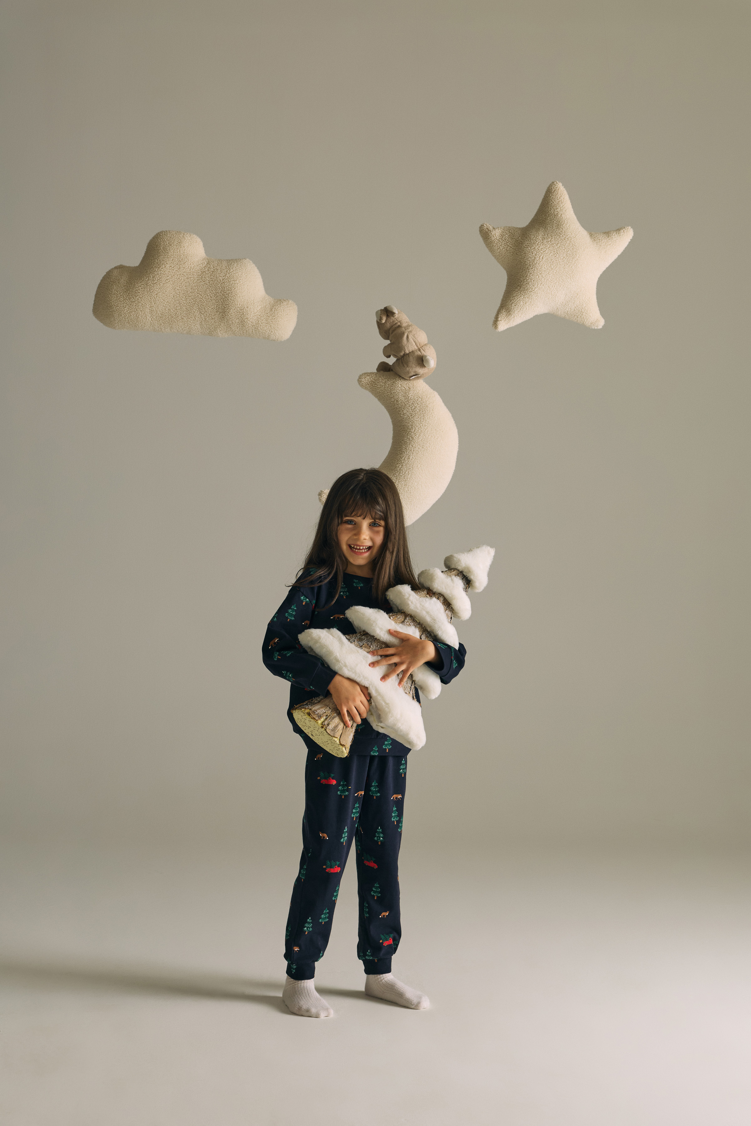 Çocuk Pamuklu Uzun Kollu Pijama Takımı