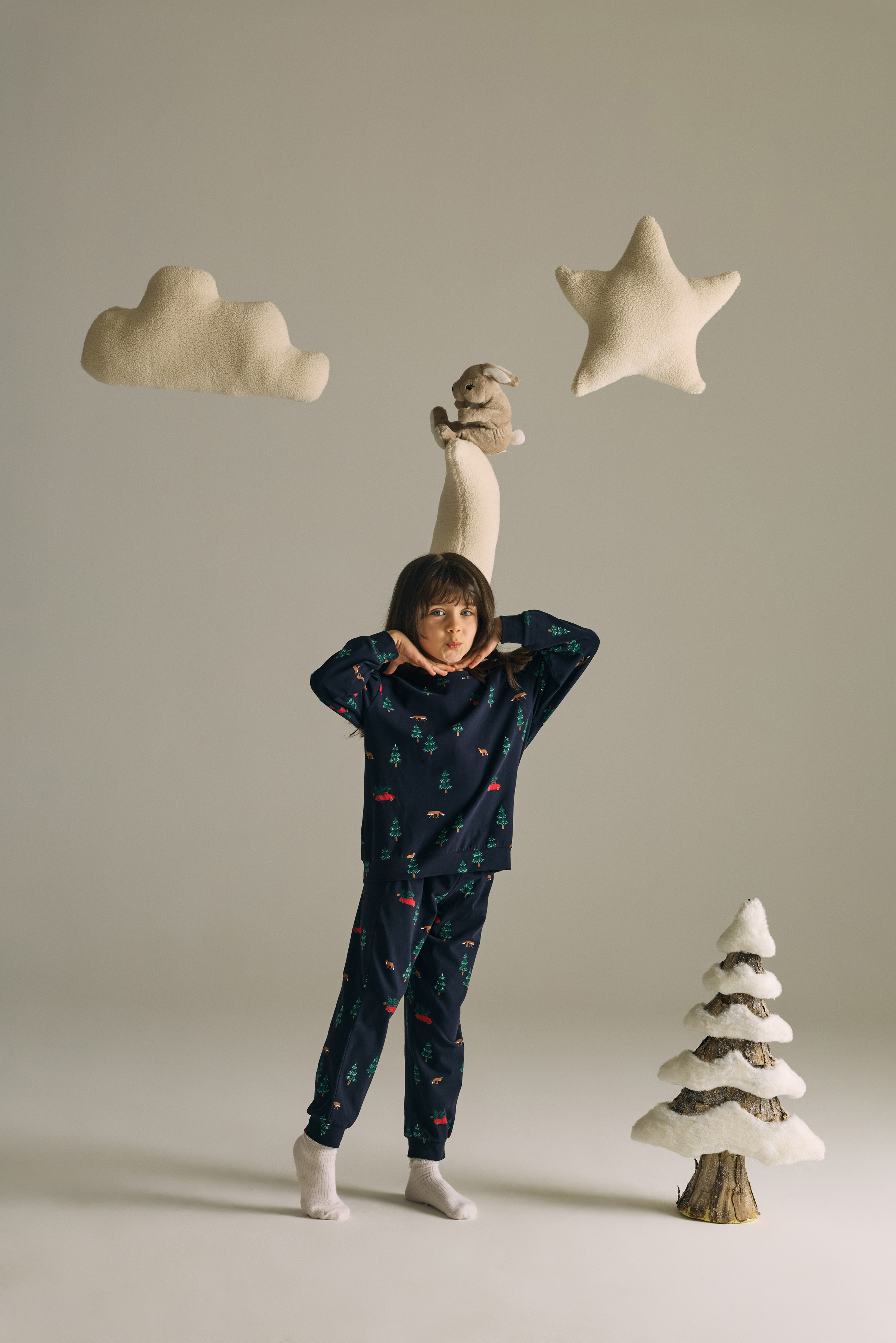 Çocuk Pamuklu Uzun Kollu Pijama Takımı