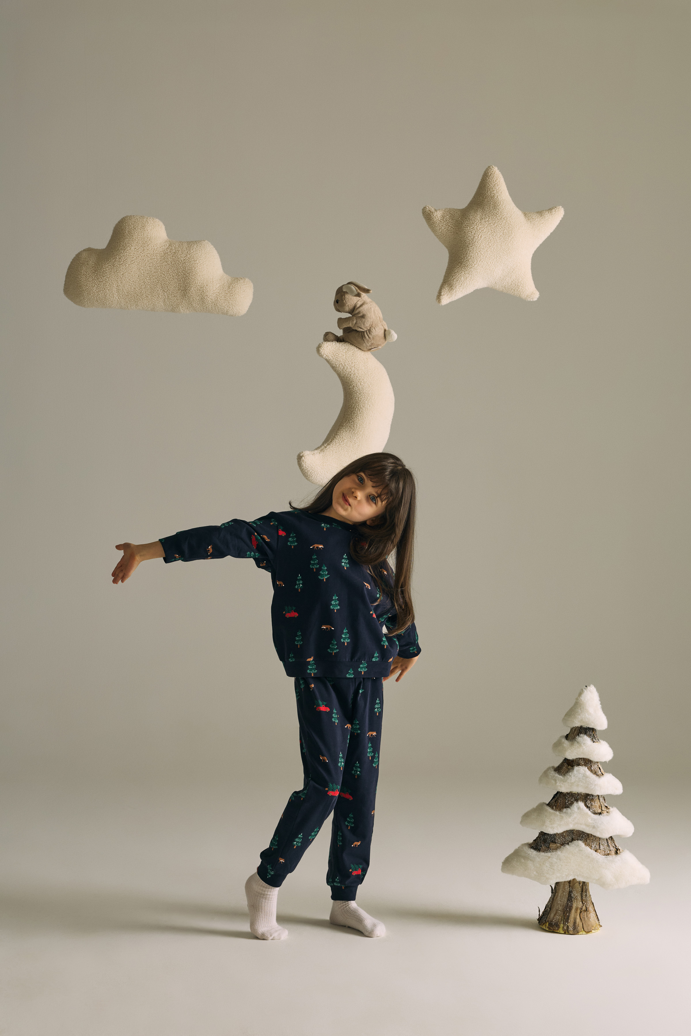 Çocuk Pamuklu Uzun Kollu Pijama Takımı