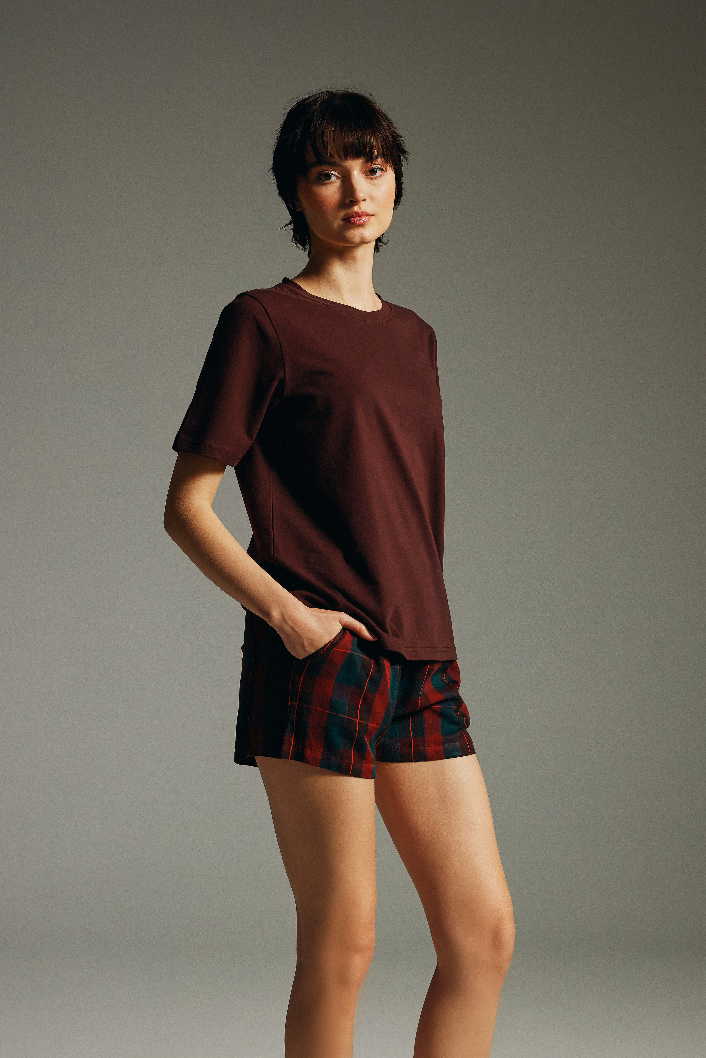 Kadın Pamuklu Kısa Kollu T-shirt