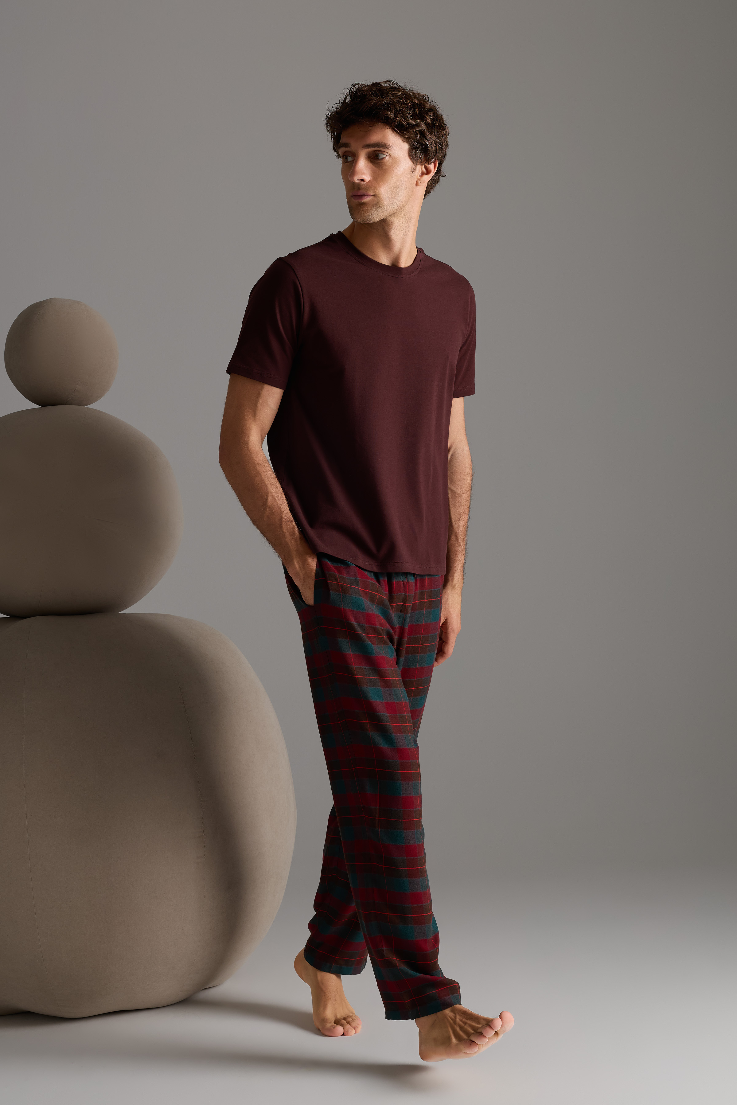 Erkek Dokuma Cepli Uzun Pijama Altı