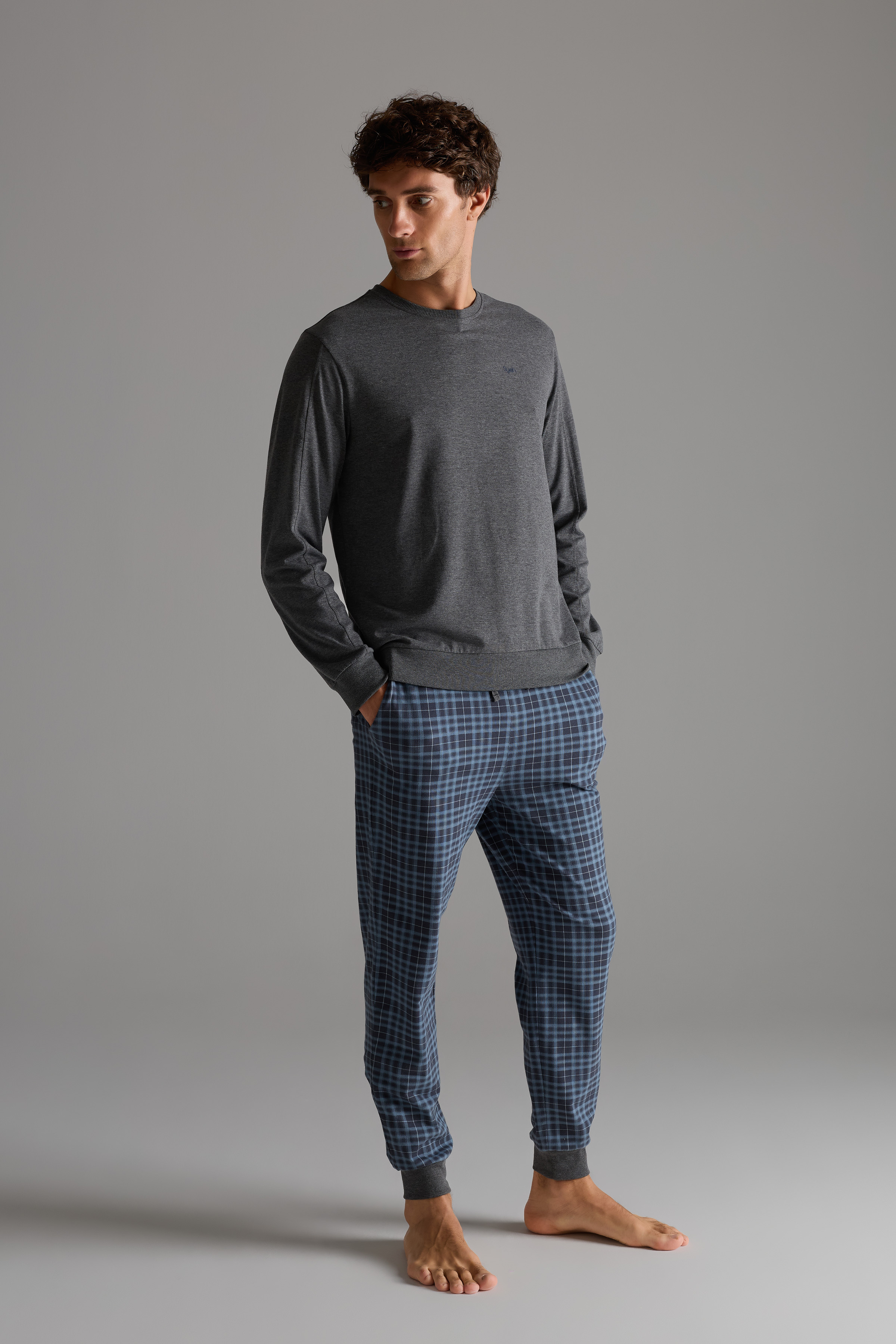 Erkek Pamuklu Cepli Uzun Pijama Altı