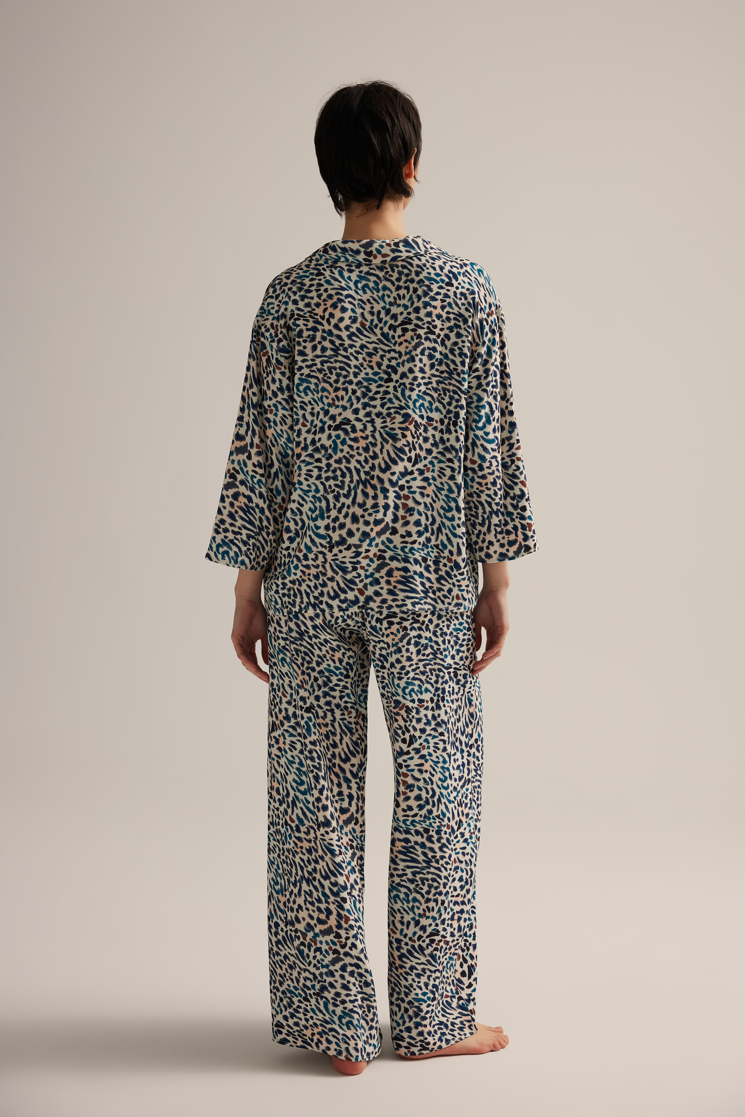 Kadın Dokuma Uzun Kollu Gömlek Pantolon Takım