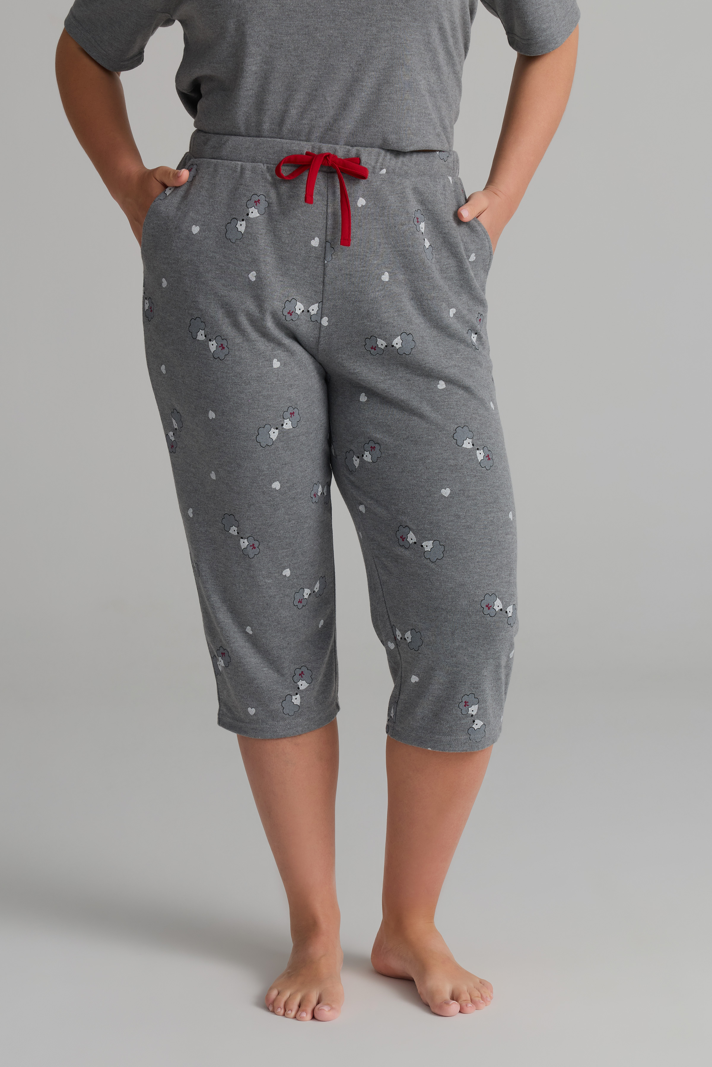 Kadın Plus Size Pamuklu Midi Pijama Altı