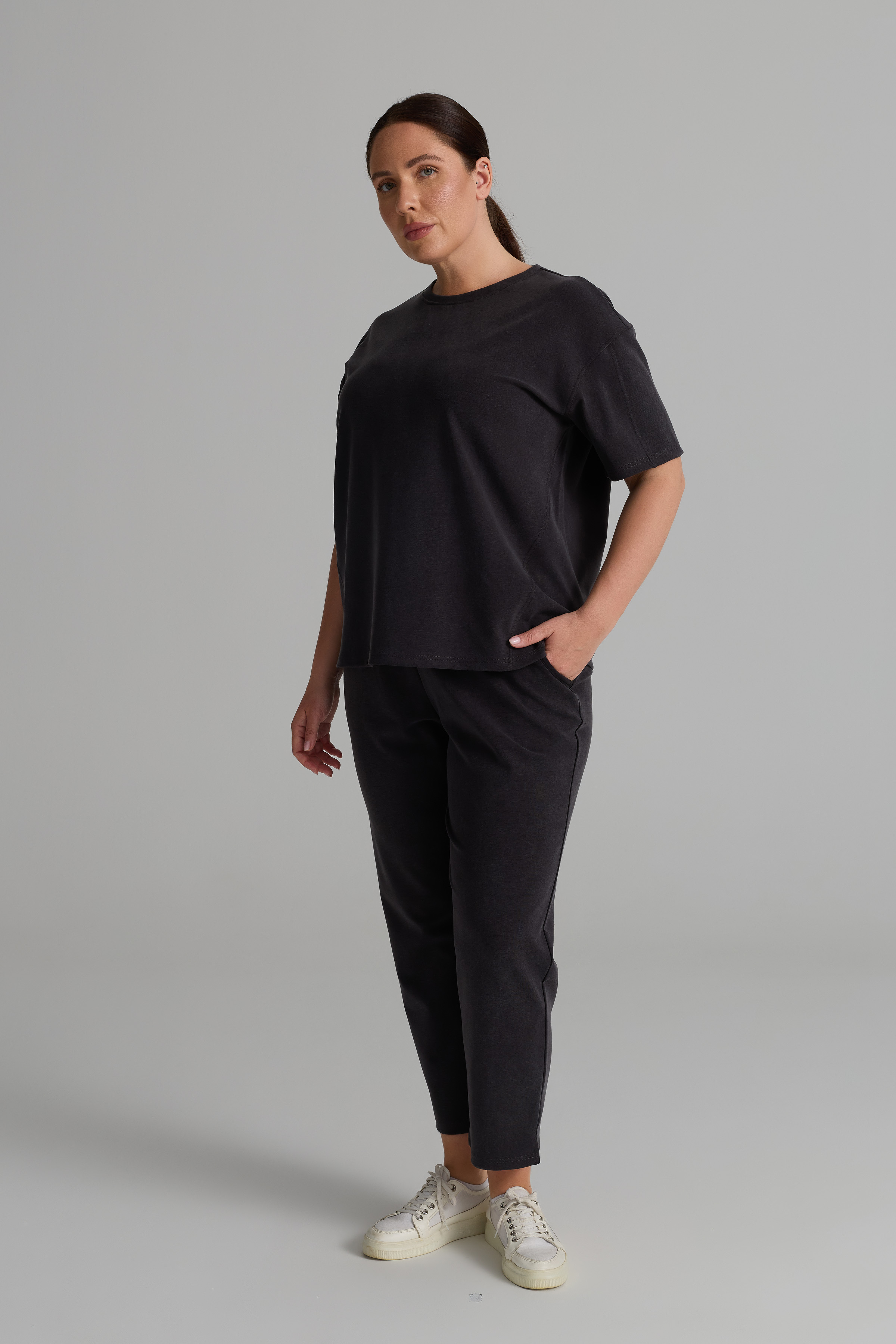 Kadın Plus Size Soft Touch Cepli Uzun Pantolon