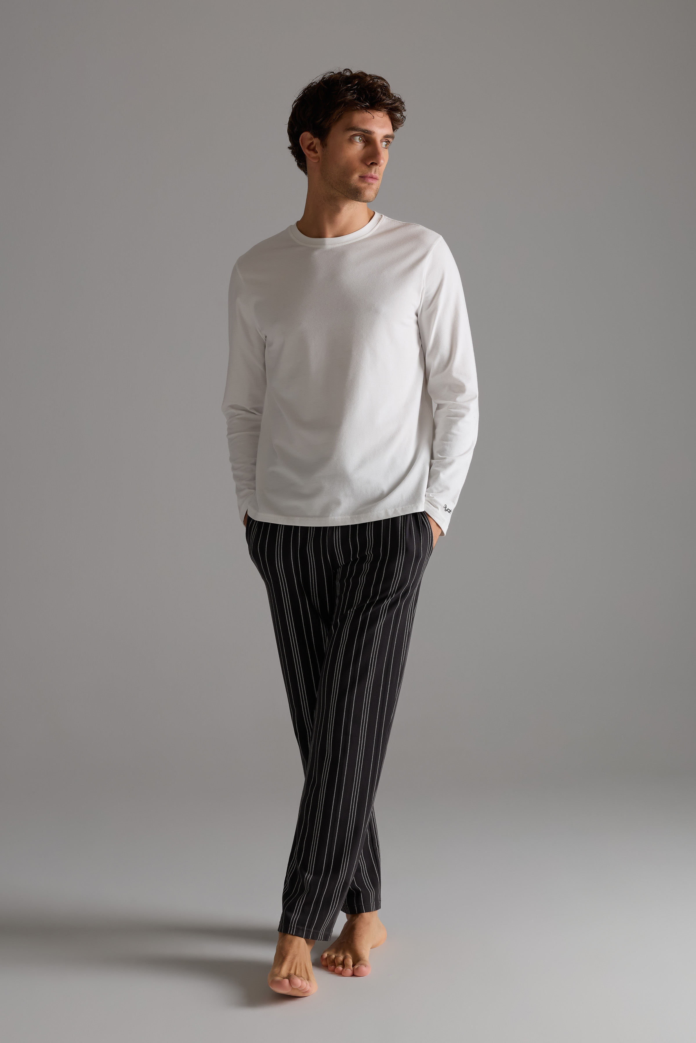 Erkek Pamuklu Cepli Uzun Pijama Altı