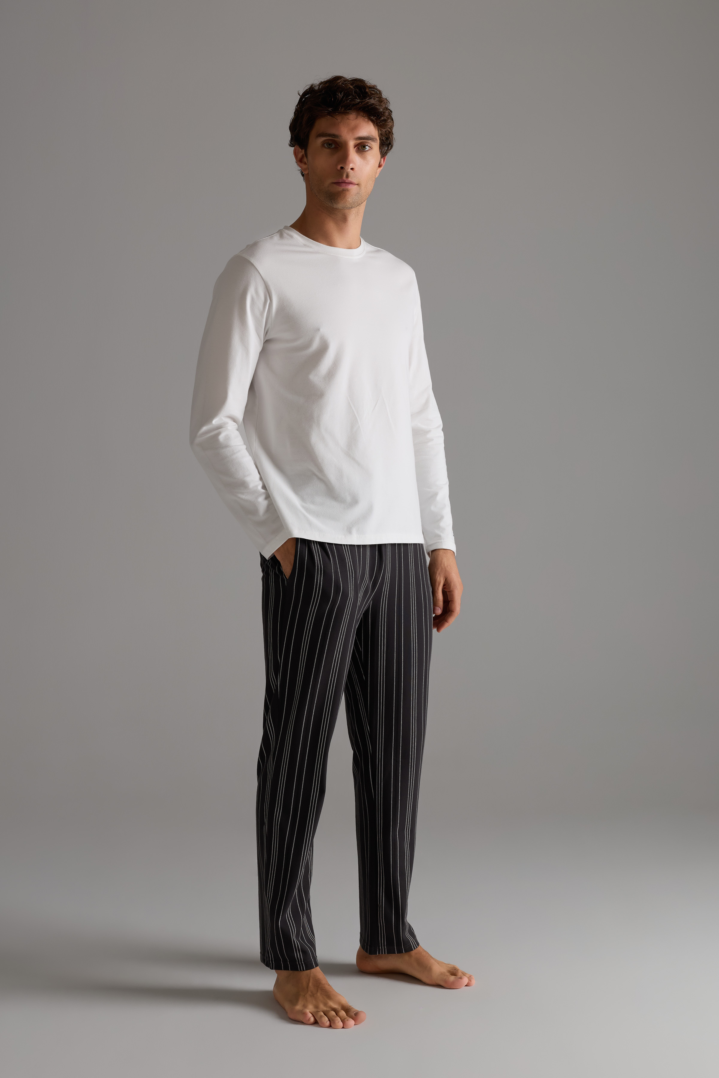 Erkek Pamuklu Cepli Uzun Pijama Altı