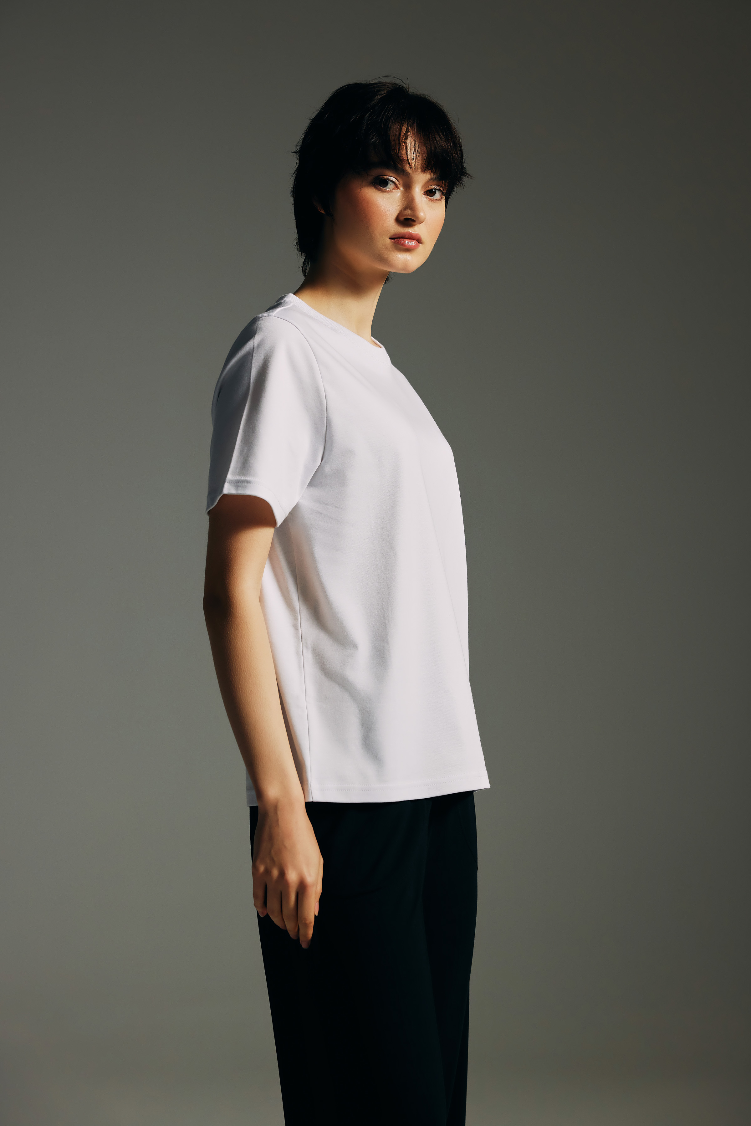 Kadın Pamuklu Kısa Kollu T-shirt	