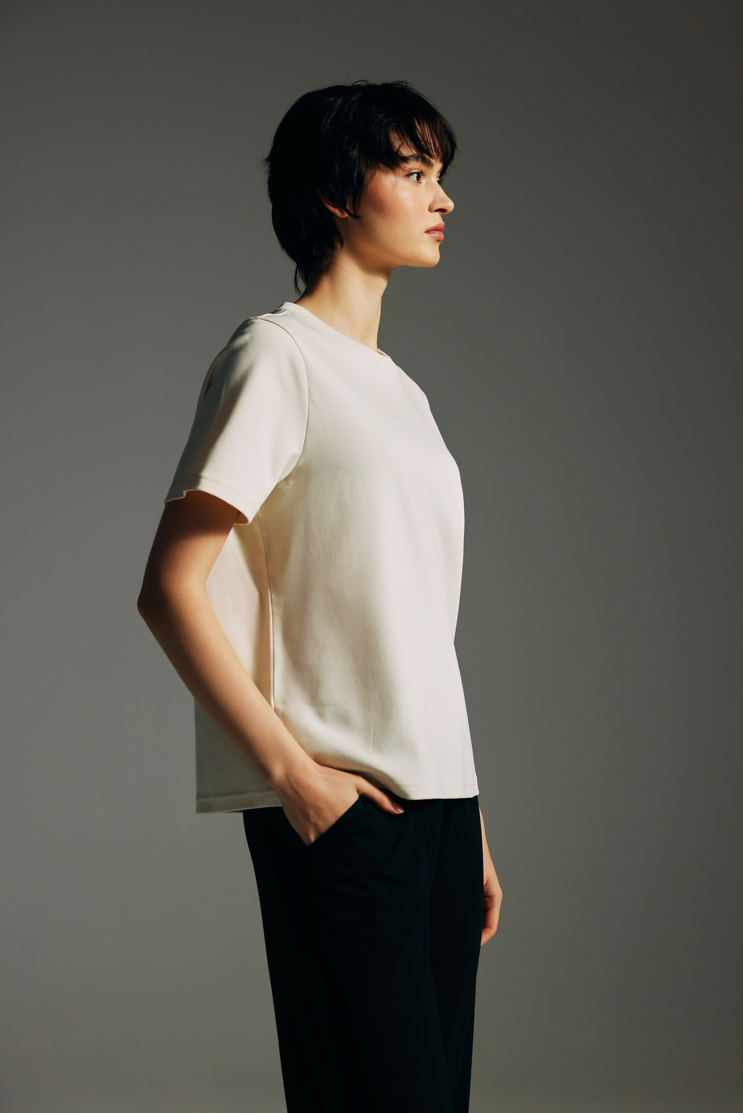 Kadın Pamuklu Kısa Kollu T-shirt	