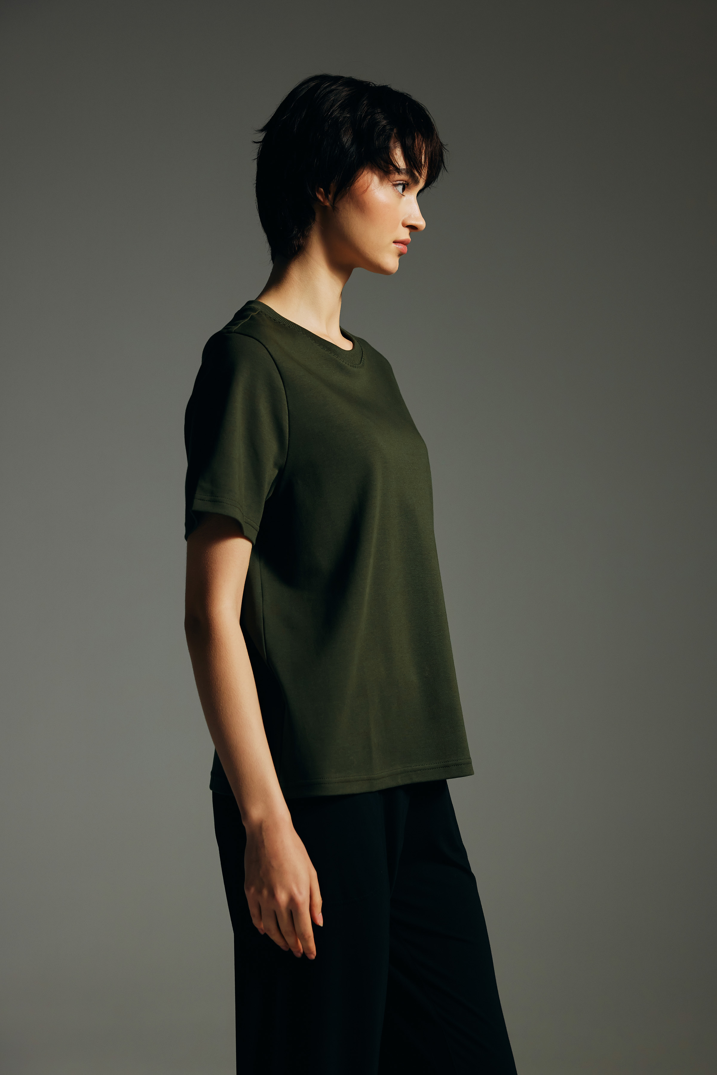 Kadın Pamuklu Kısa Kollu T-shirt	