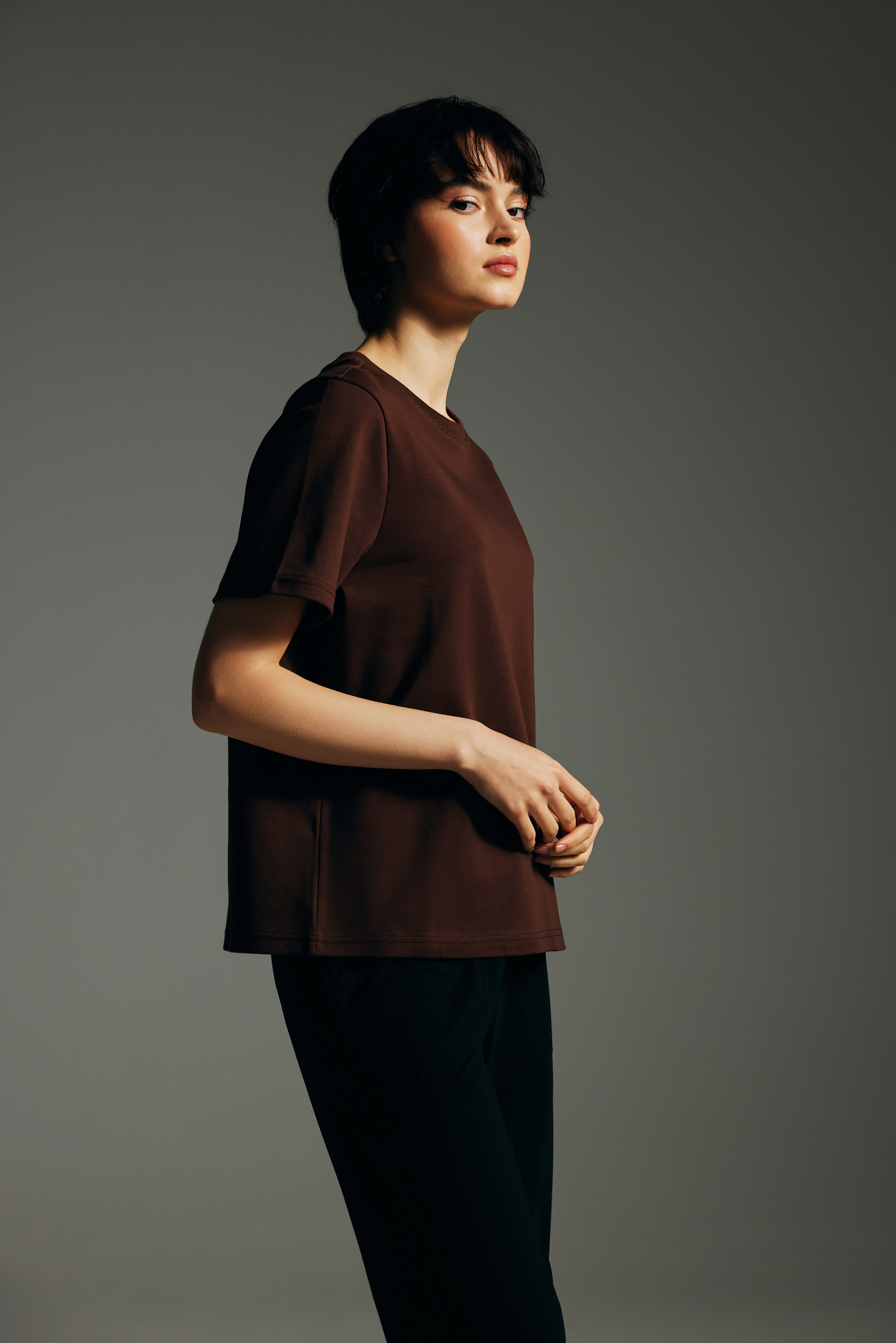 Kadın Pamuklu Kısa Kollu T-shirt	