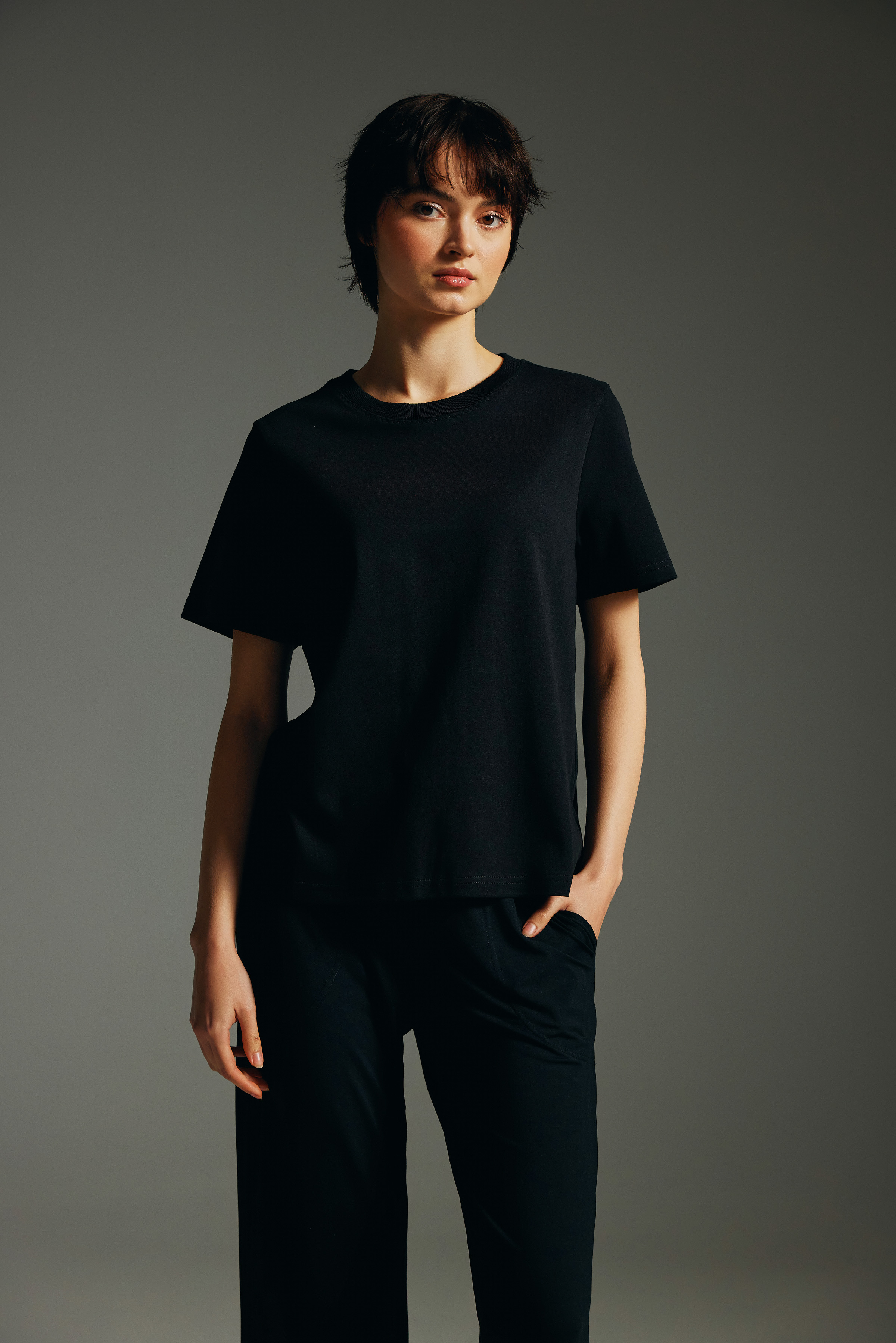 Kadın Pamuklu Kısa Kollu T-shirt