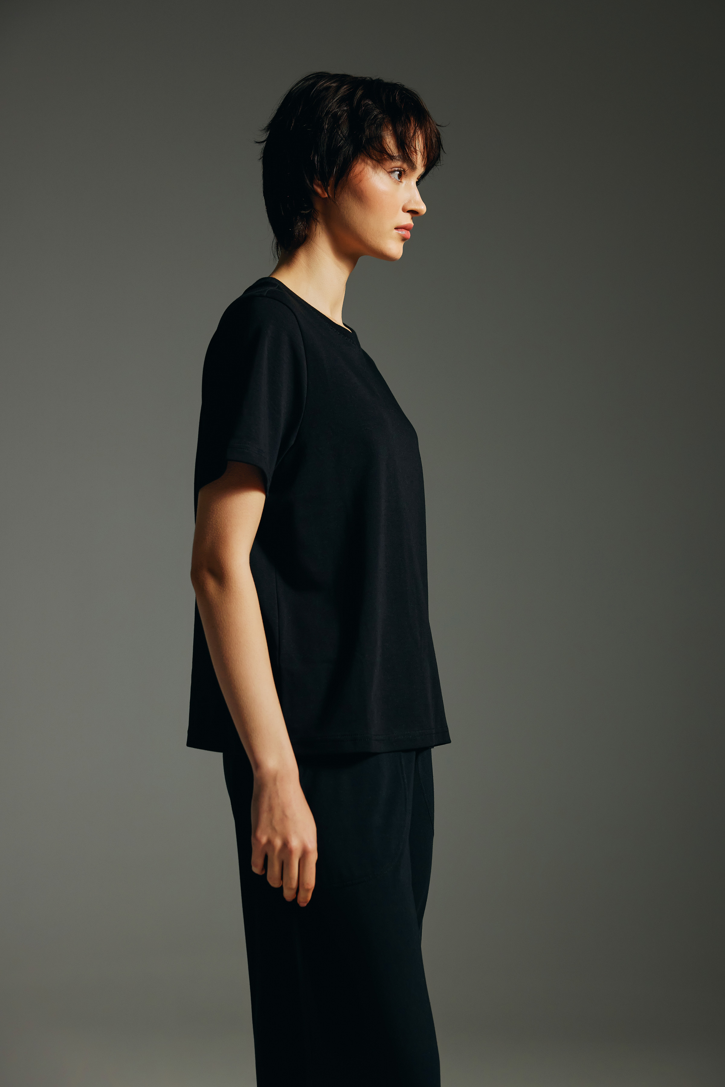 Kadın Pamuklu Kısa Kollu T-shirt	