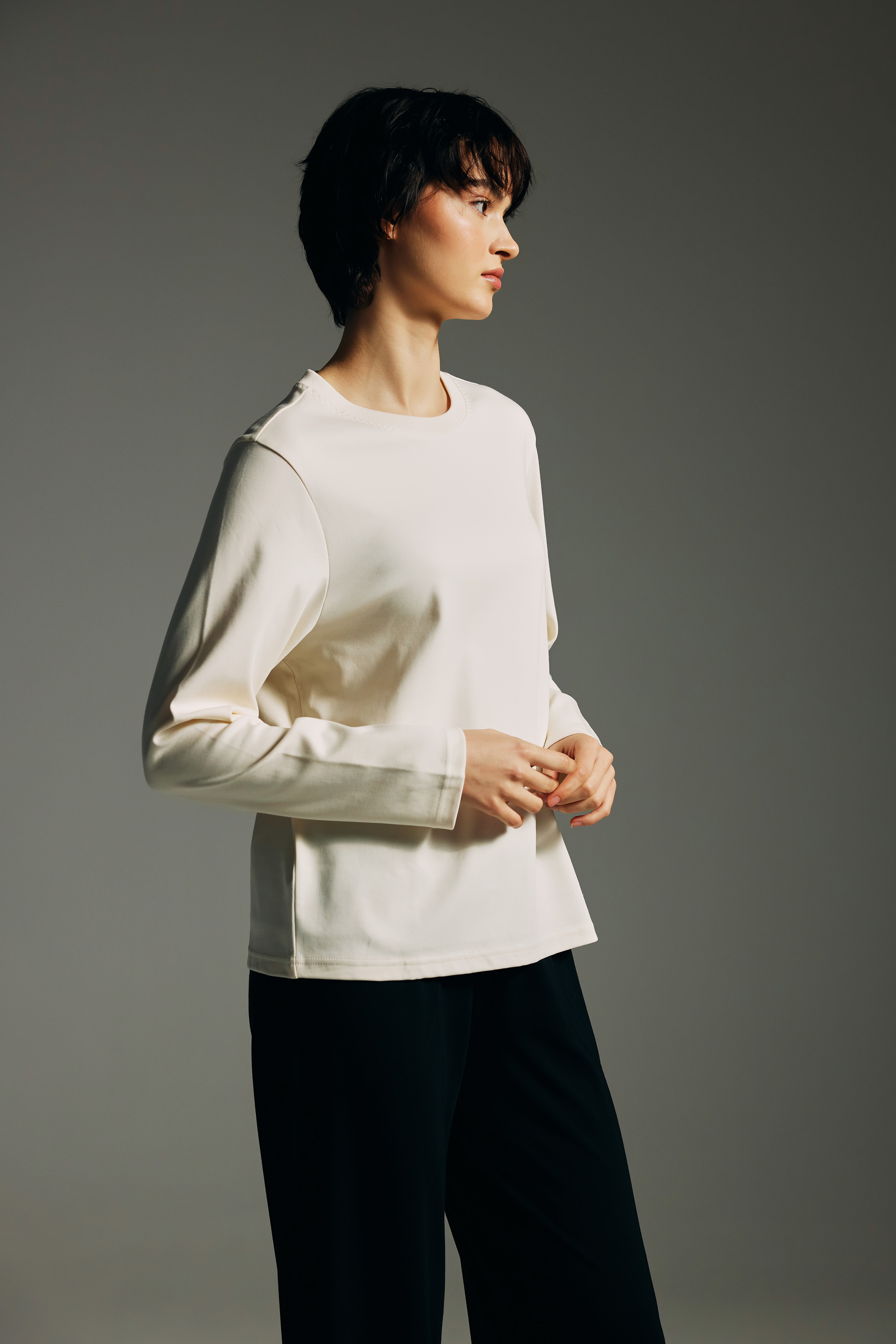 Kadın Pamuklu Uzun Kollu T-shirt