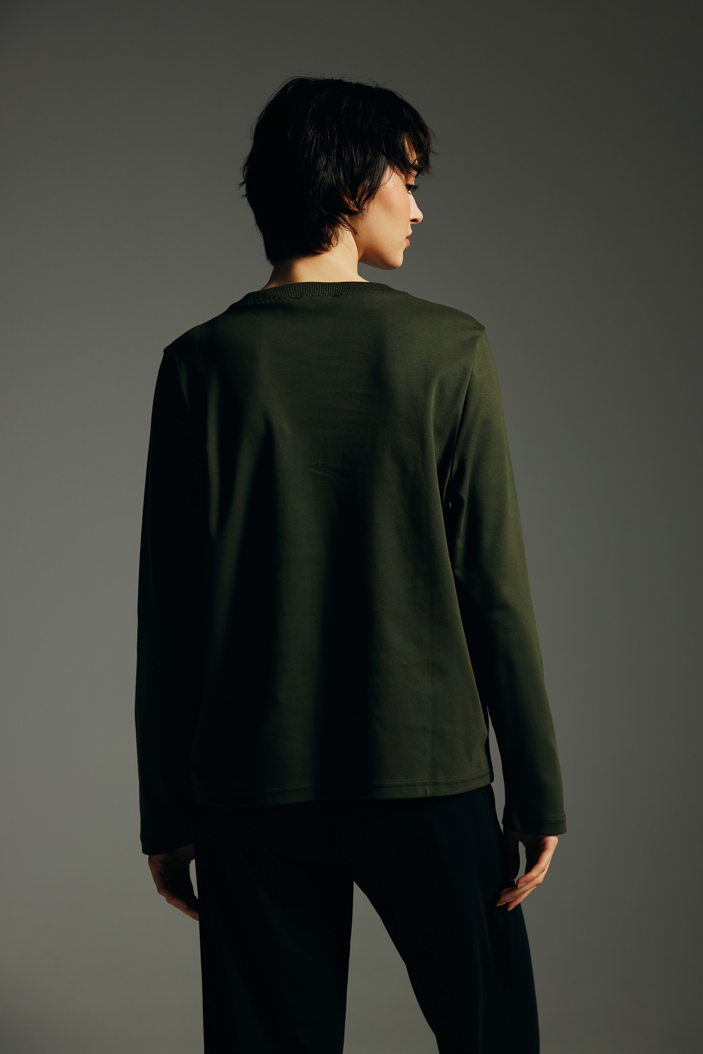 Kadın Pamuklu Uzun Kollu T-shirt