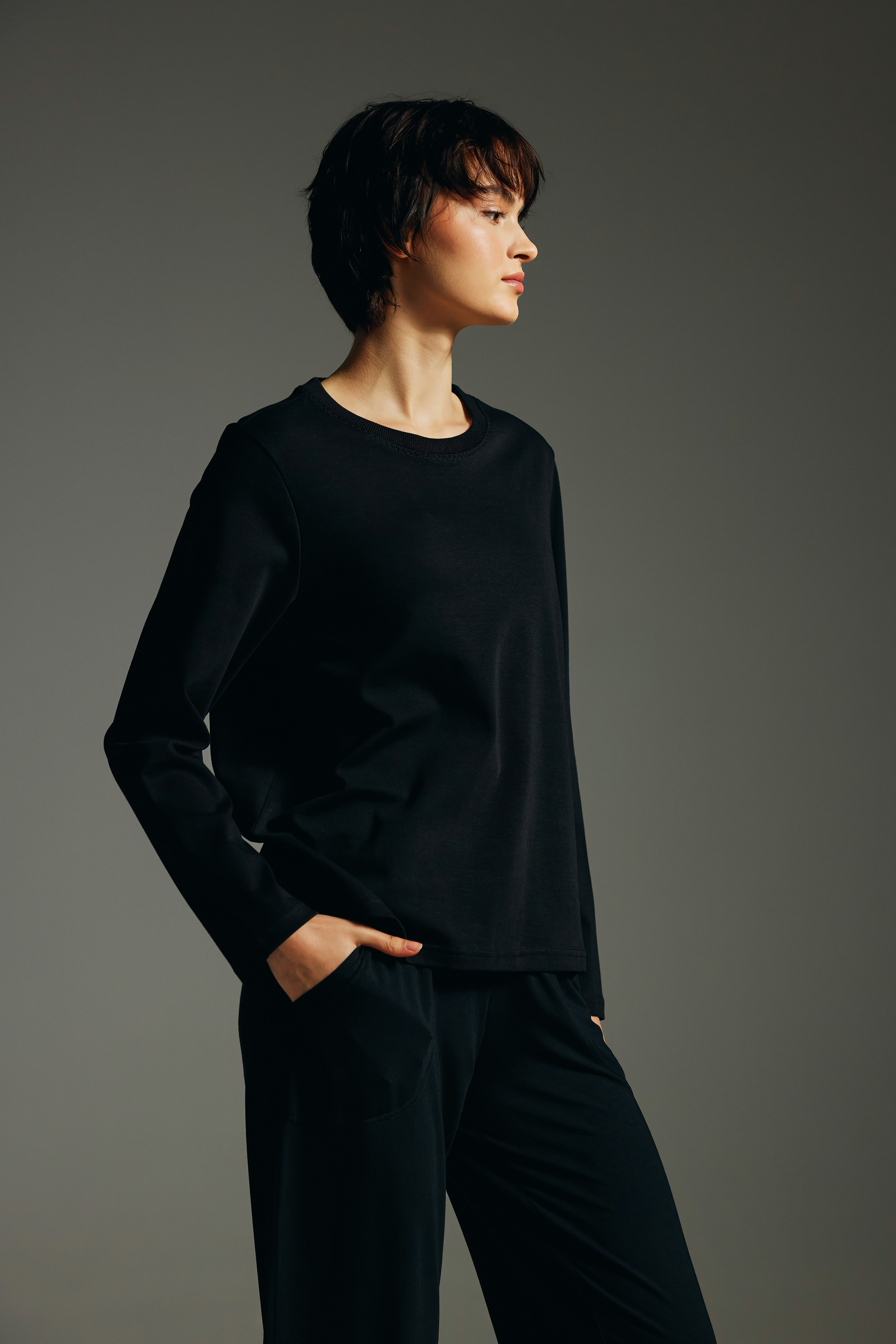 Kadın Pamuklu Uzun Kollu T-shirt