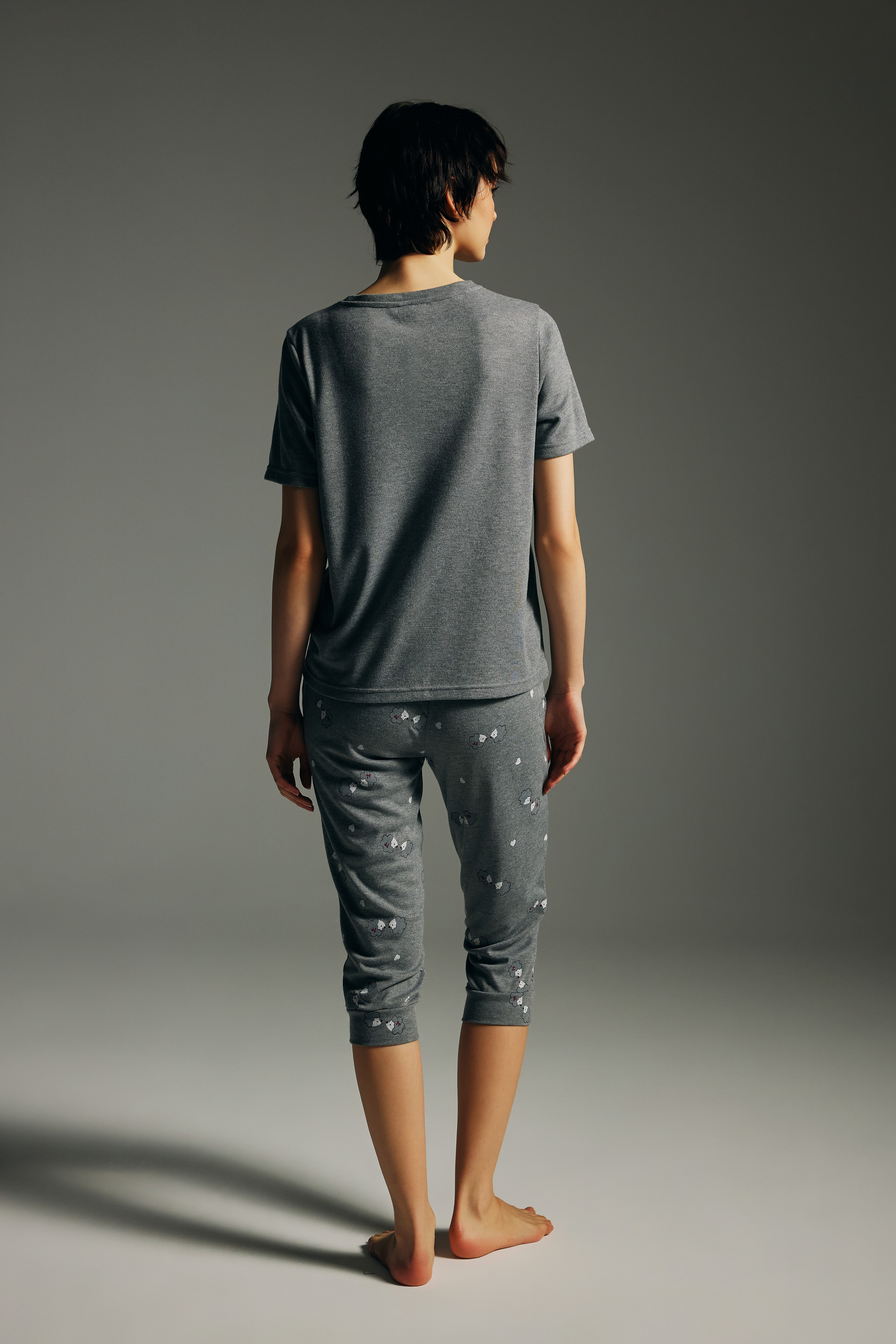 Kadın Pamuklu Kısa Kollu Pijama Üstü