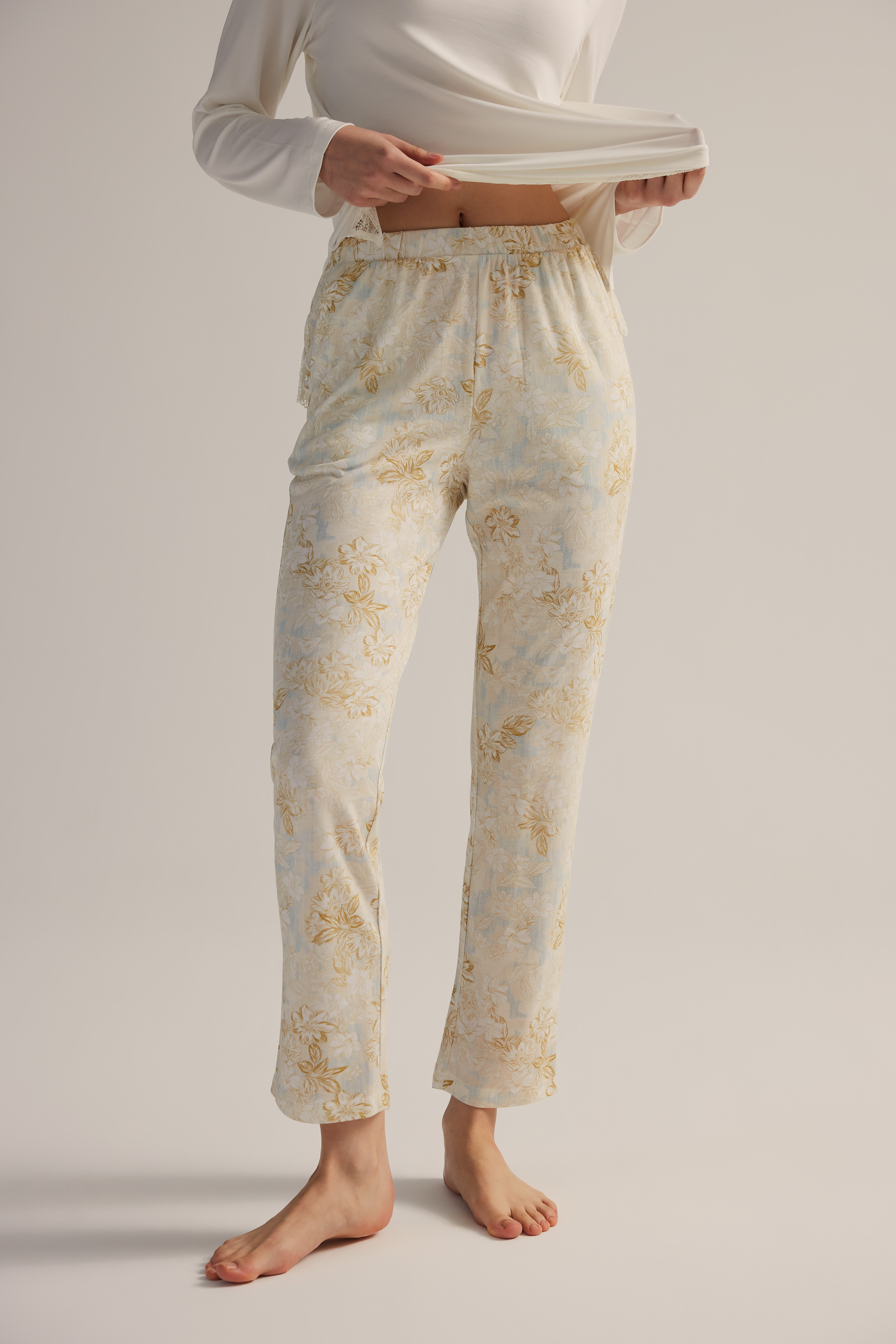 Kadın Viskon Cepli Uzun Pijama Altı