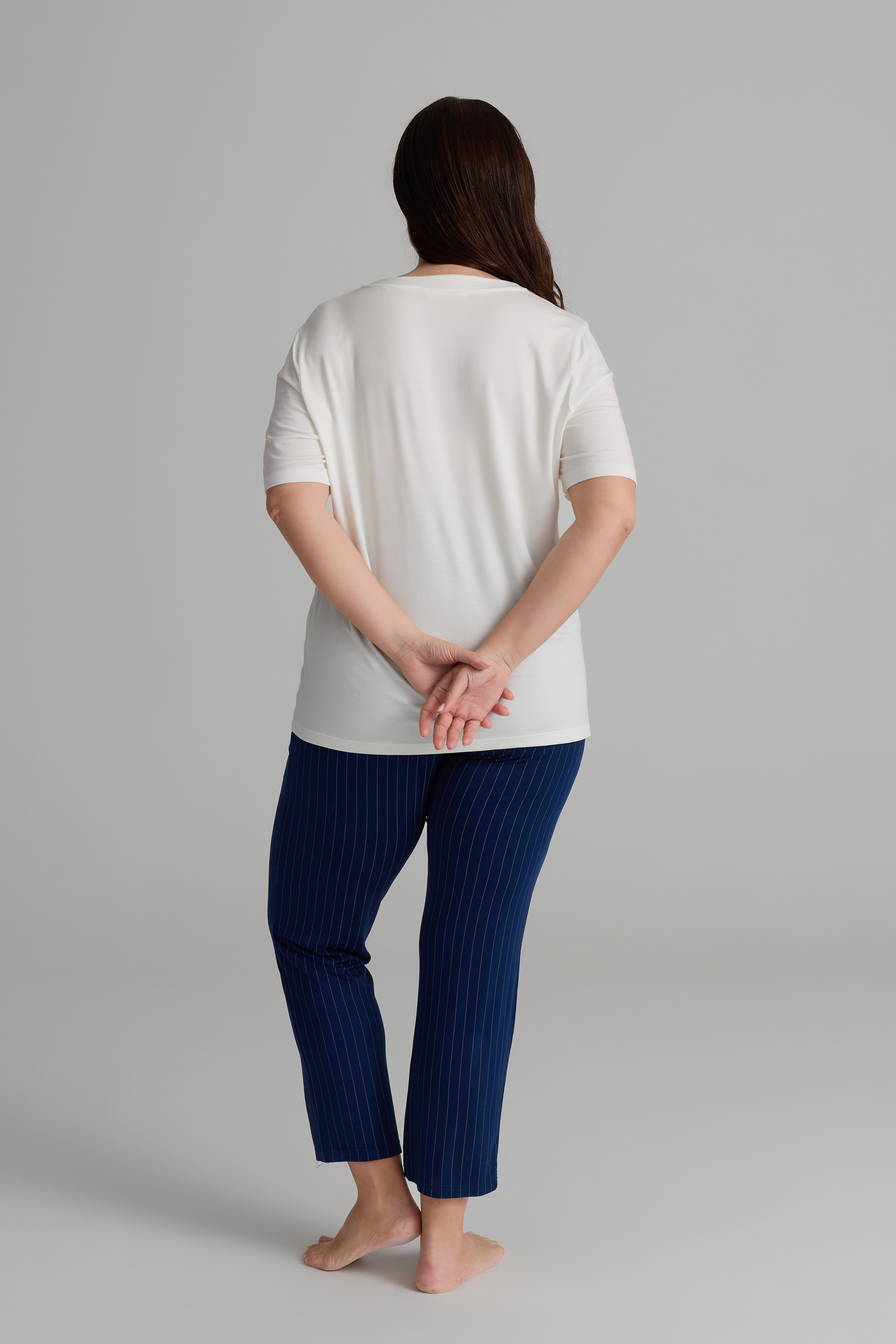 Kadın Plus Size Viskon Cepli Uzun Pijama Altı