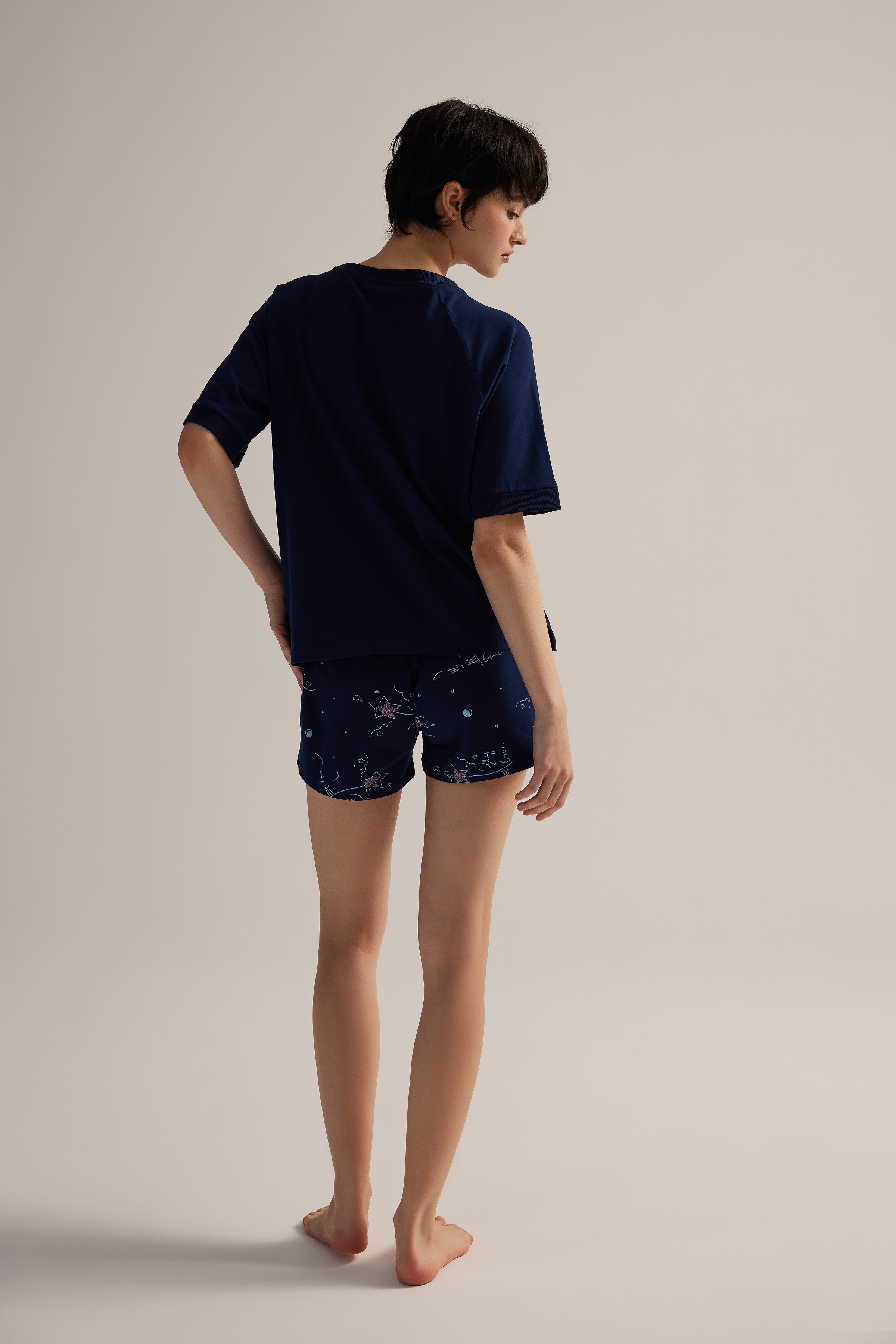 Kadın Pamuklu Şort Pijama Altı