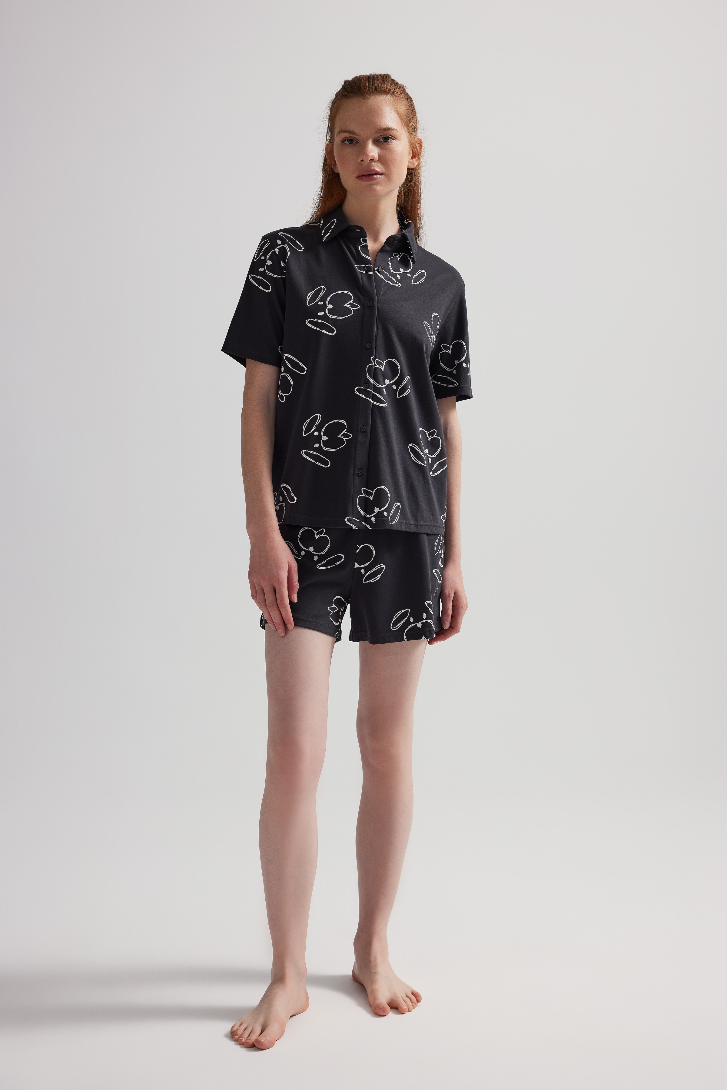 Kadın Pamuklu Şort Pijama Altı