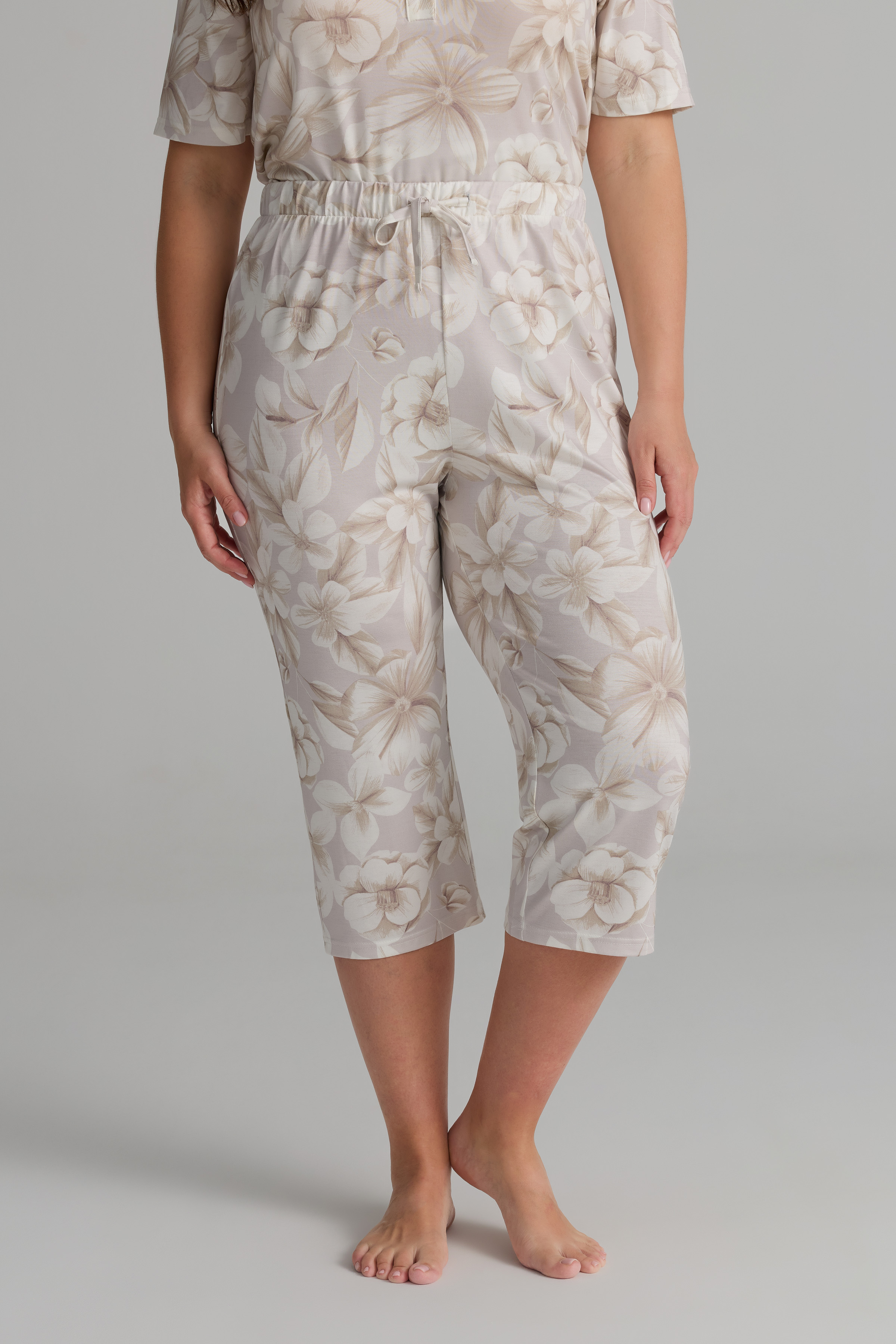 Kadın Plus Size Viskon Kapri Pijama Altı