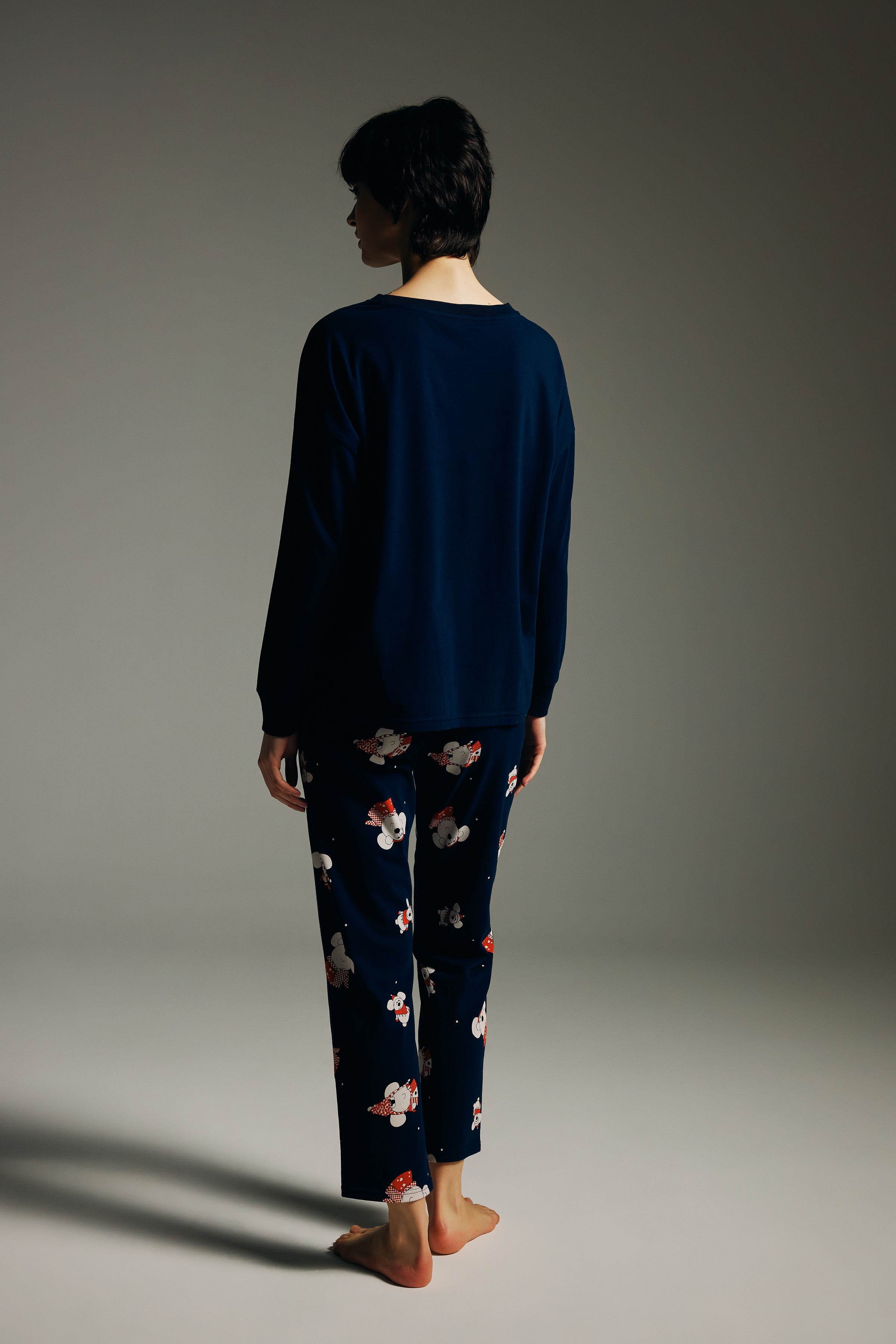 Kadın Pamuklu Cepli Uzun Pijama Altı