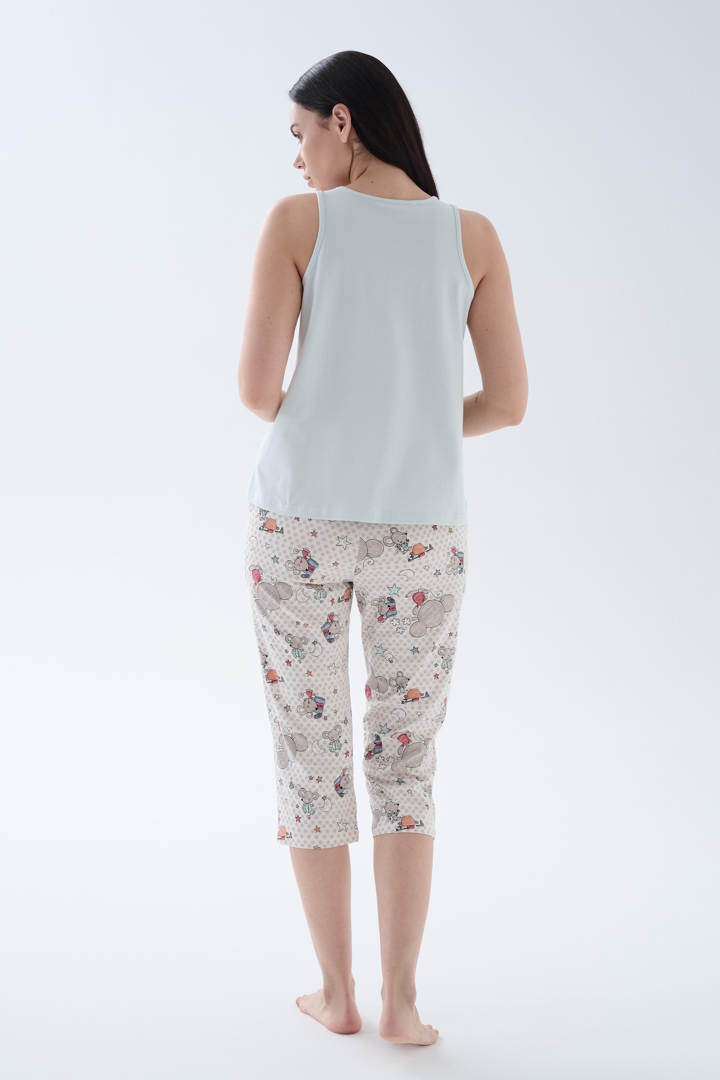 Kadın Pamuklu Kapri Pijama Altı